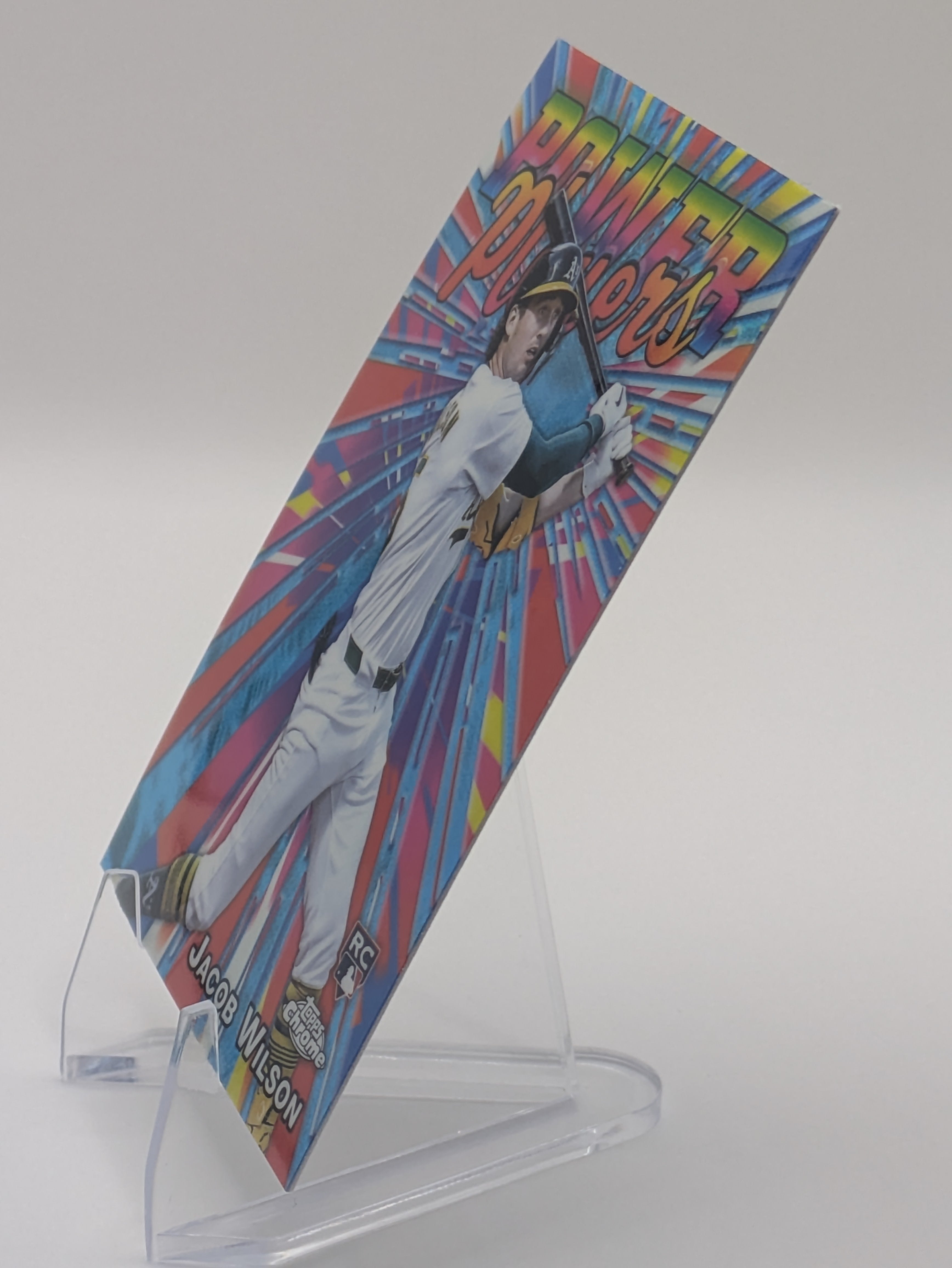 Baseball trading card of Jacob Wilson Athletics Rookie Power Players Blue Refractor