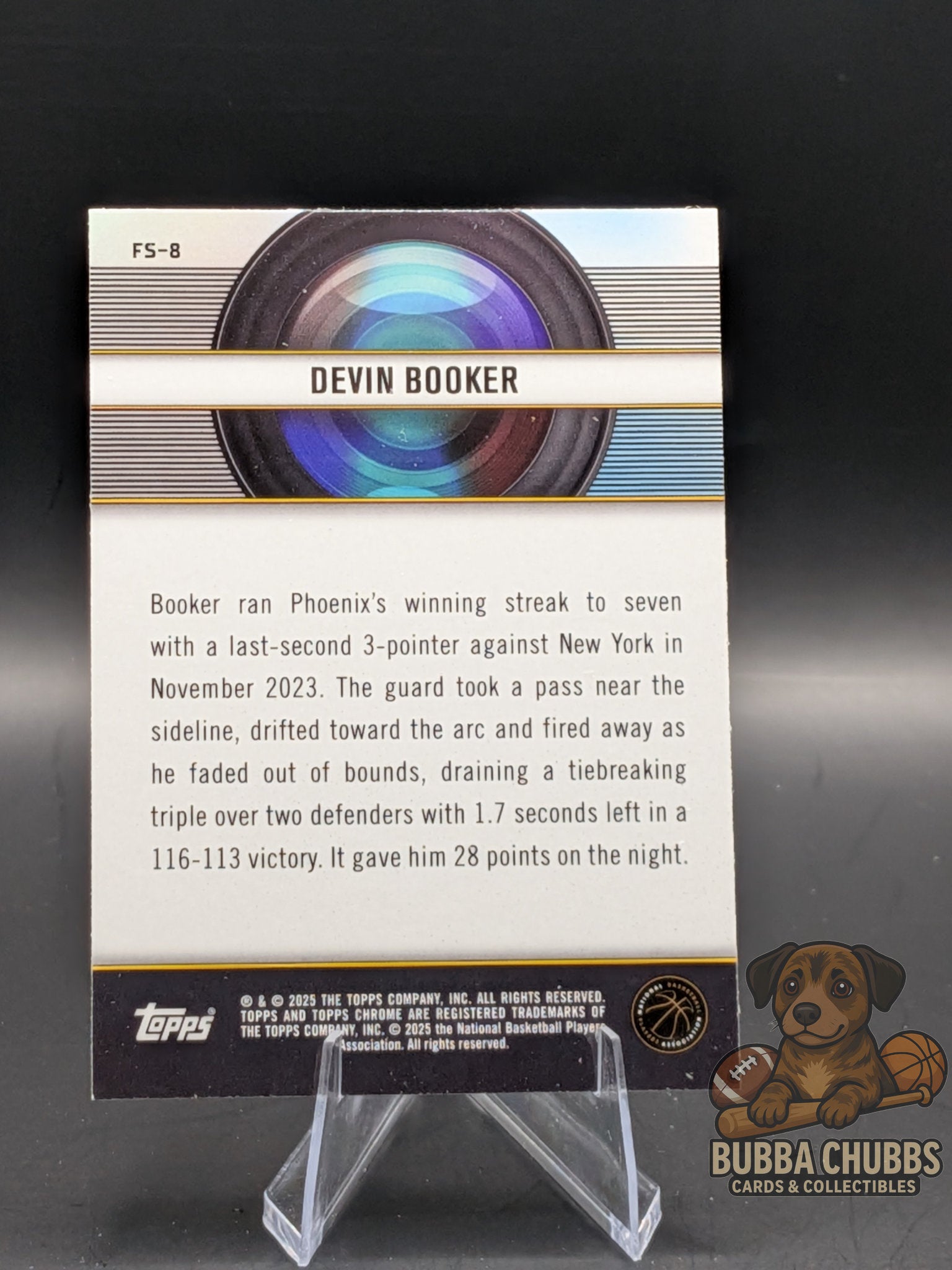 Basketball trading card featuring Devin Booker topps Chrome Film Study insert
