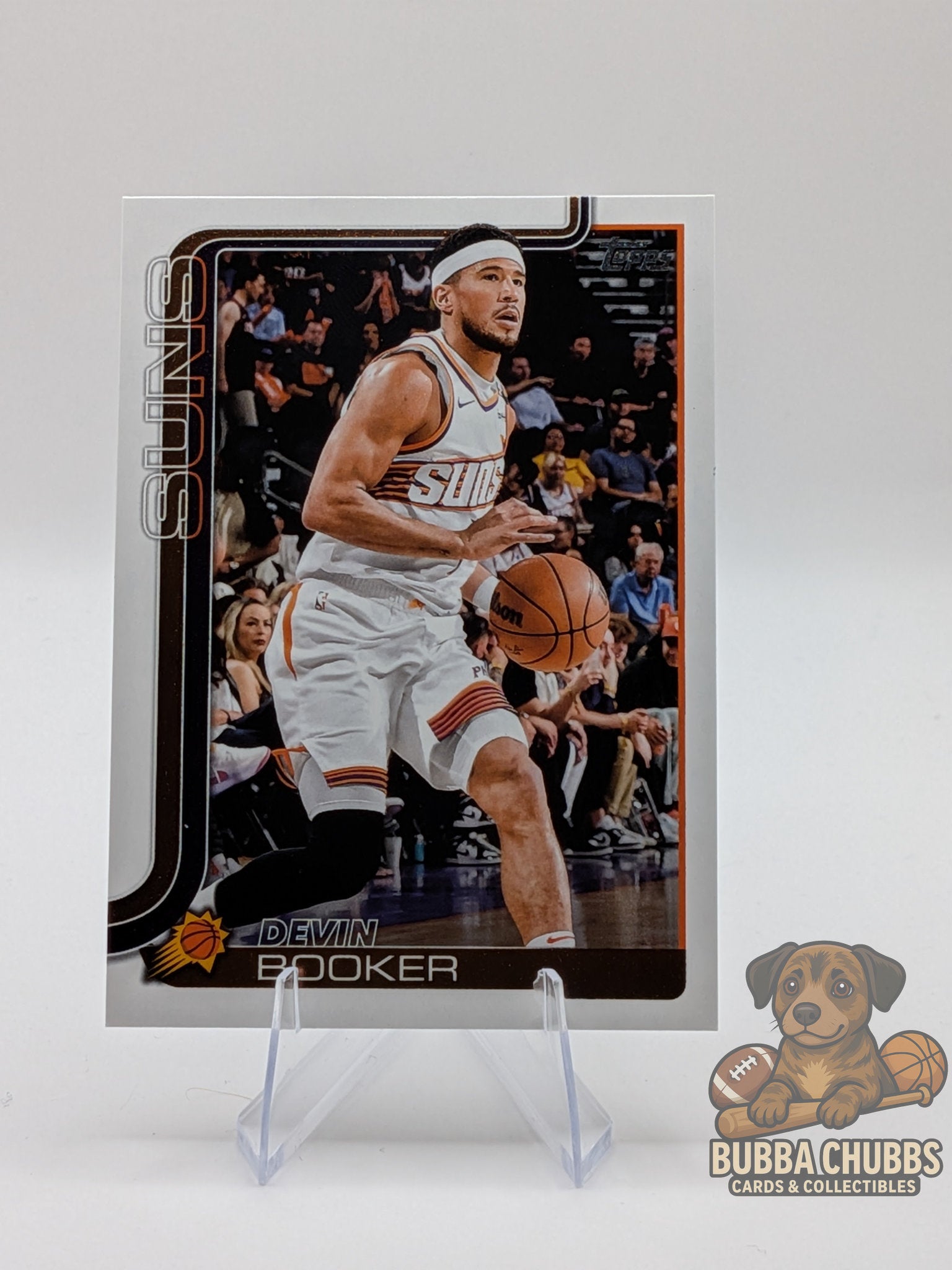 Basketball trading card of Devin Booker topps flagship base