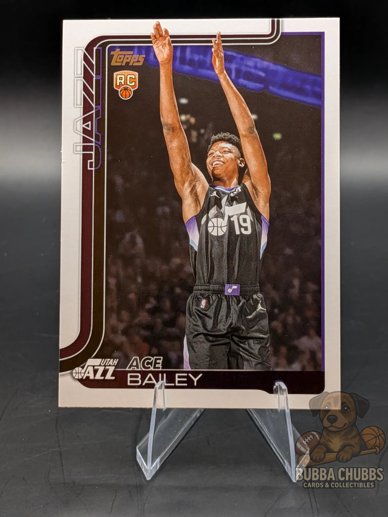 Basketball trading card featuring Ace Bailey of the Utah Jazz Topps Flagship rookie