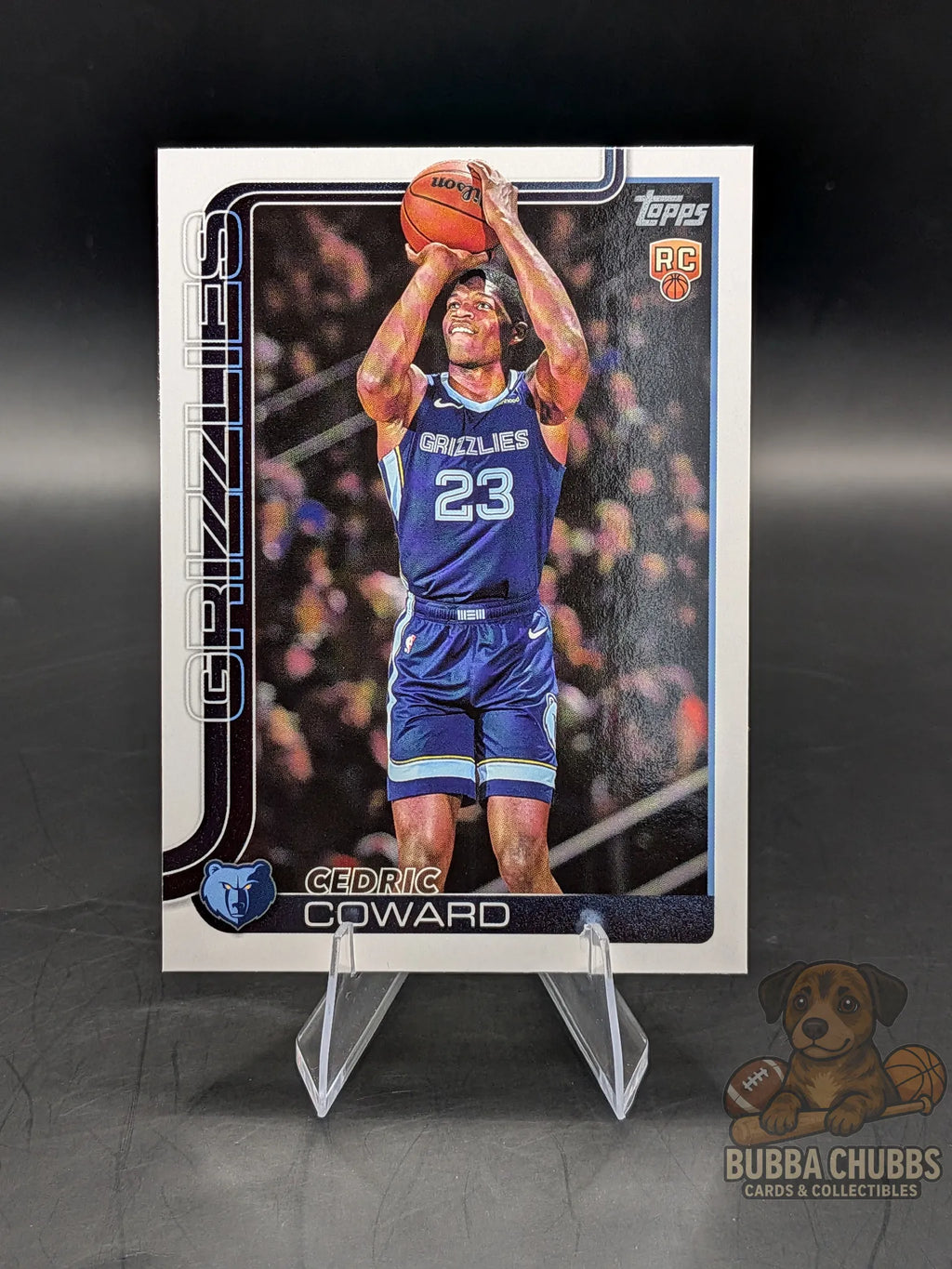 Basketball trading card of Cedric Coward with the Memphis Grizzlies topps flagship rookie