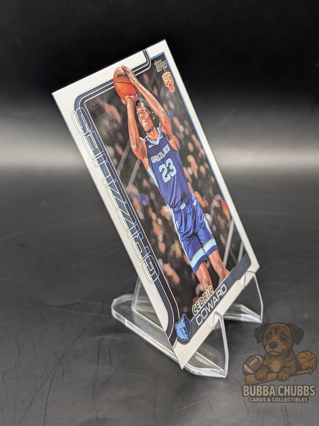Basketball trading card of Cedric Coward with the Memphis Grizzlies topps flagship rookie