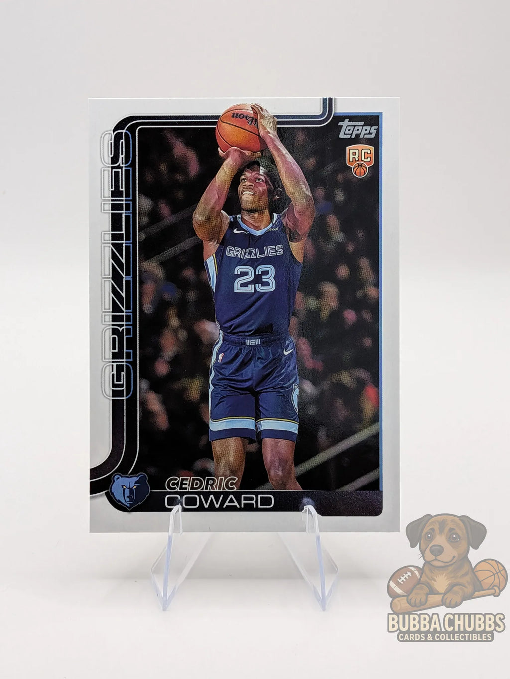 Basketball trading card of Cedric Coward with the Memphis Grizzlies topps flagship rookie