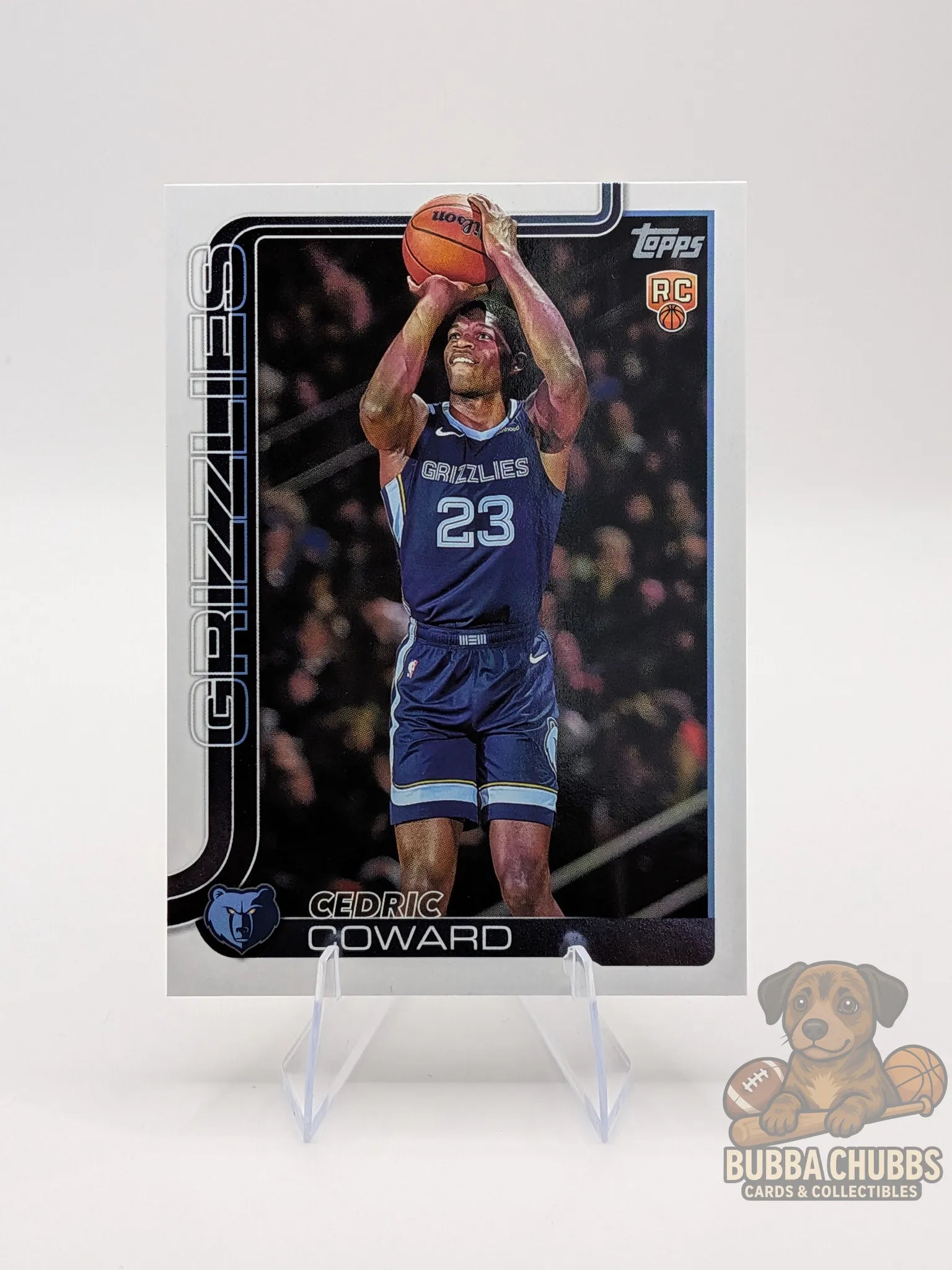 Basketball trading card of Cedric Coward with the Memphis Grizzlies topps flagship rookie