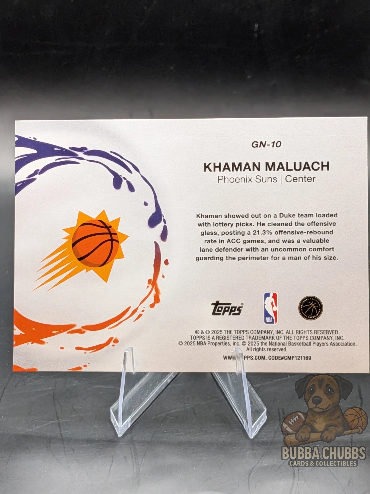 basketball trading card featuring Khaman Maluach on the Phoenix Suns