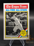 Baseball trading card featuring Mickey Mantle Topps News All-Time All-Stars series insert
