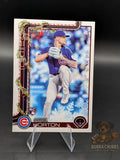 Baseball trading card of rookie Cade Horton of the Chicago cubs topps holiday base 