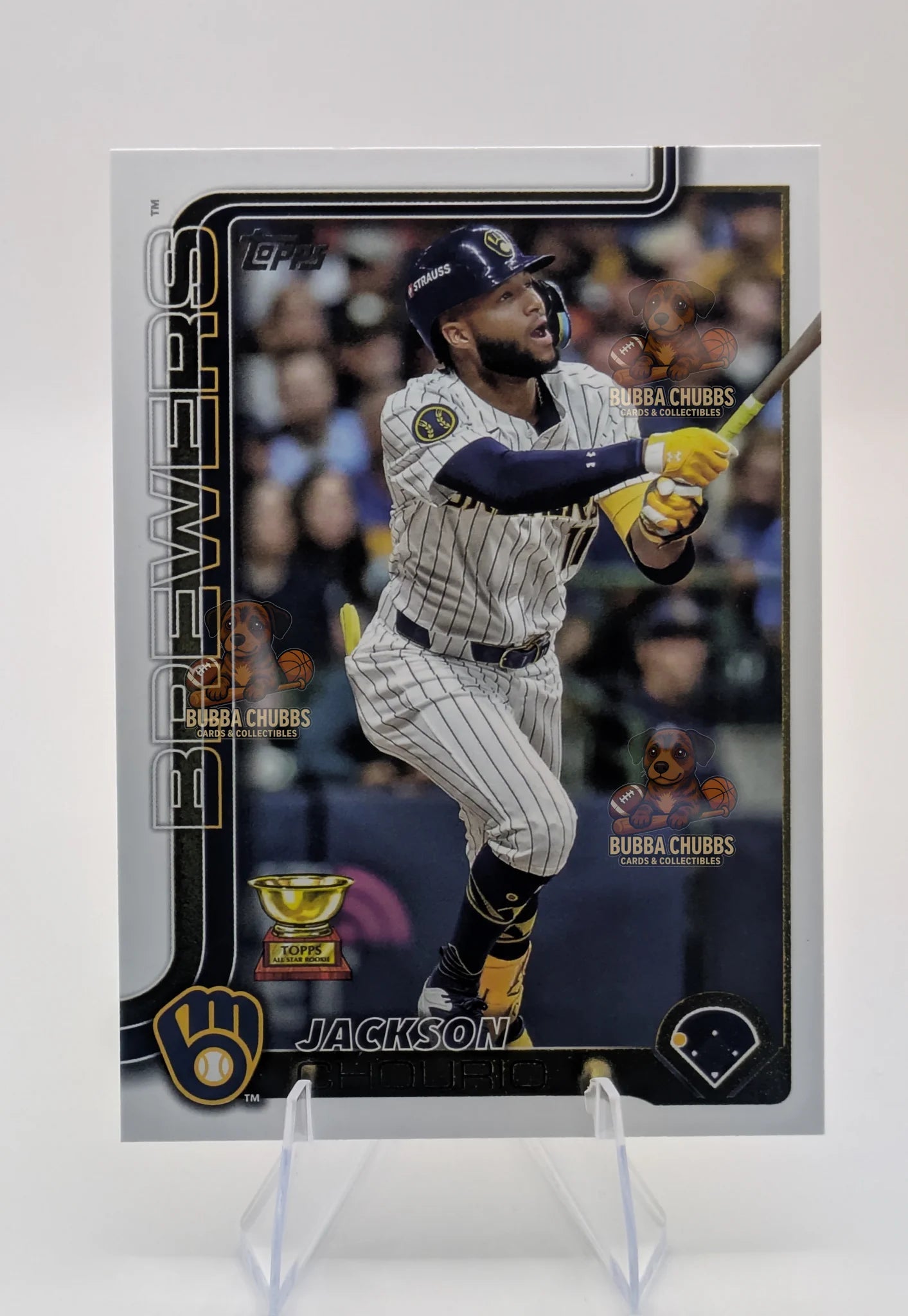 Baseball trading card of Jackson Chourio in a Milwaukee Brewers uniform Topps Series 2 Companion Variation CC2-1