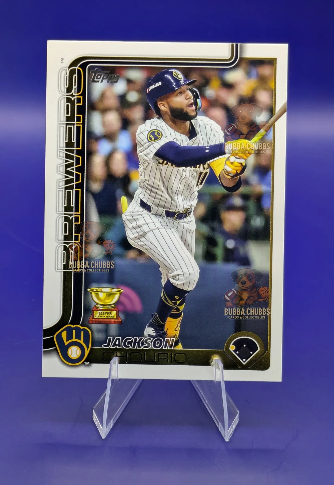 Baseball trading card of Jackson Chourio in a Milwaukee Brewers uniform Topps Series 2 Companion Variation CC2-1