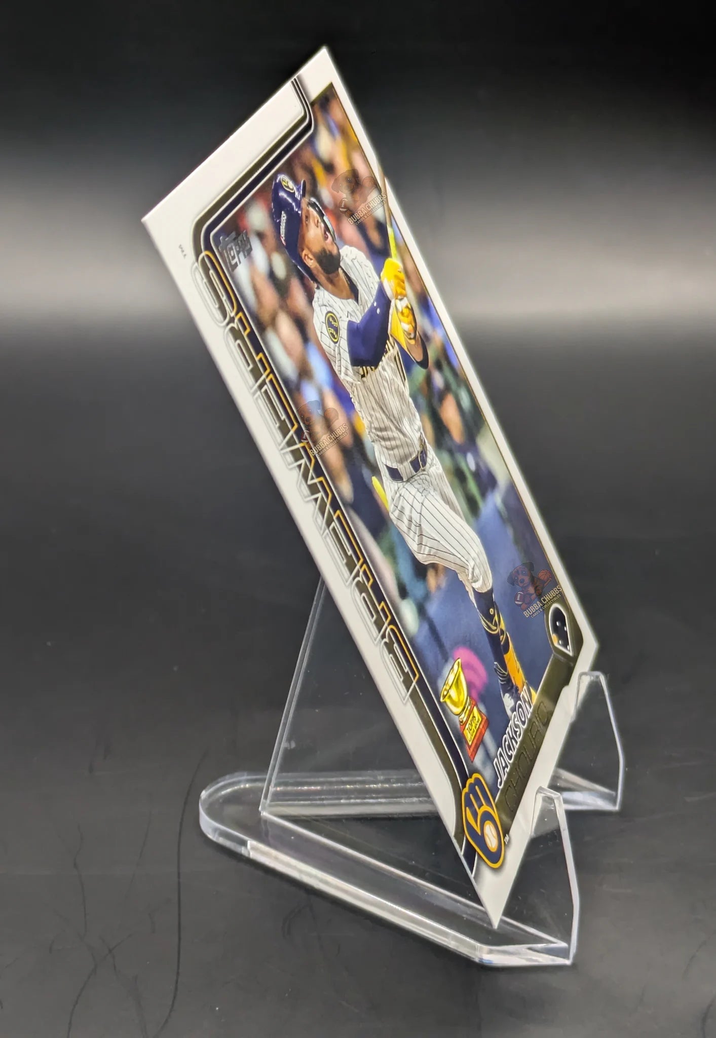 Baseball trading card of Jackson Chourio in a Milwaukee Brewers uniform Topps Series 2 Companion Variation CC2-1