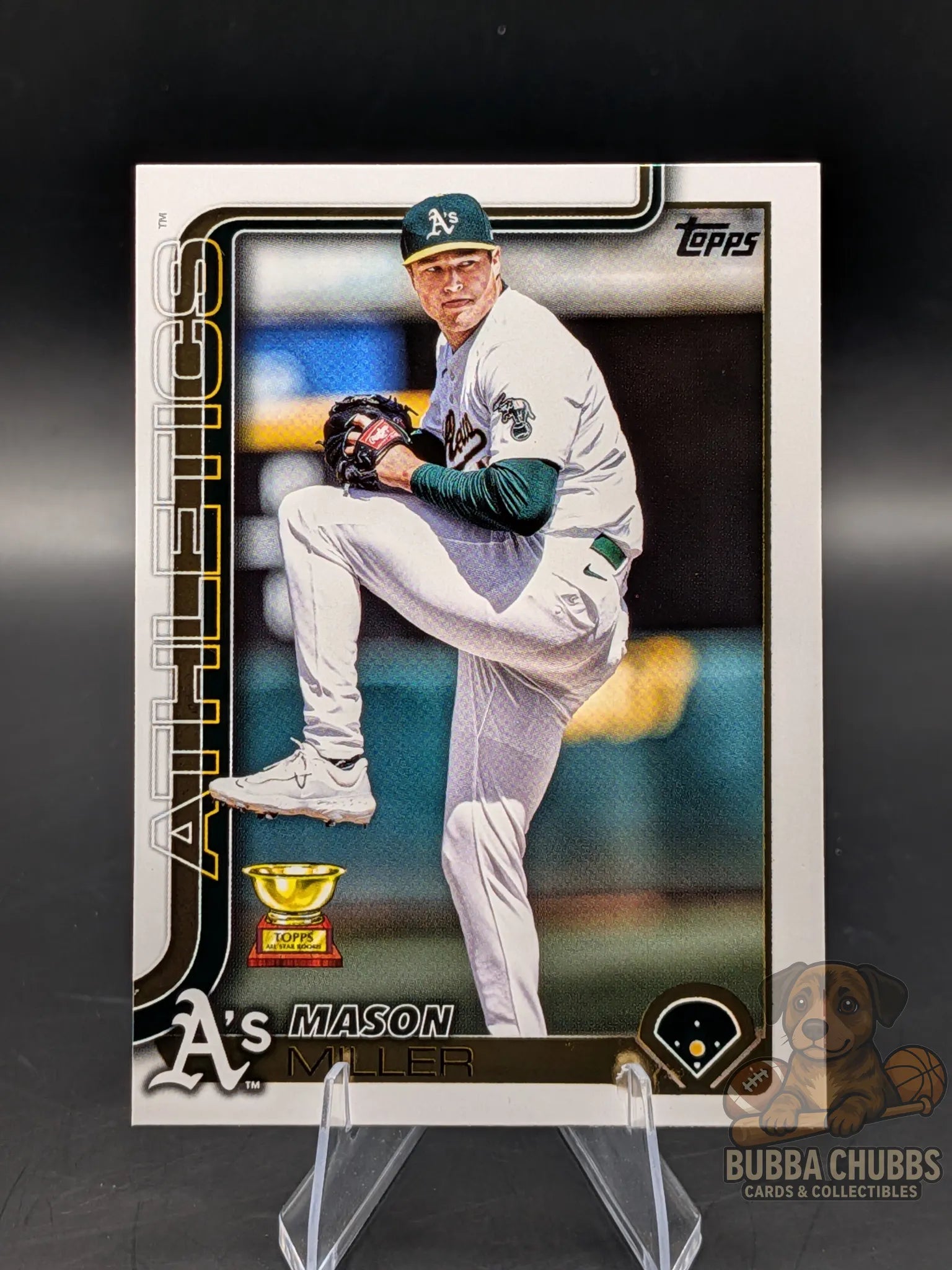 Baseball trading card featuring Mason Miller of the Athletics topps series two rookie cup 
