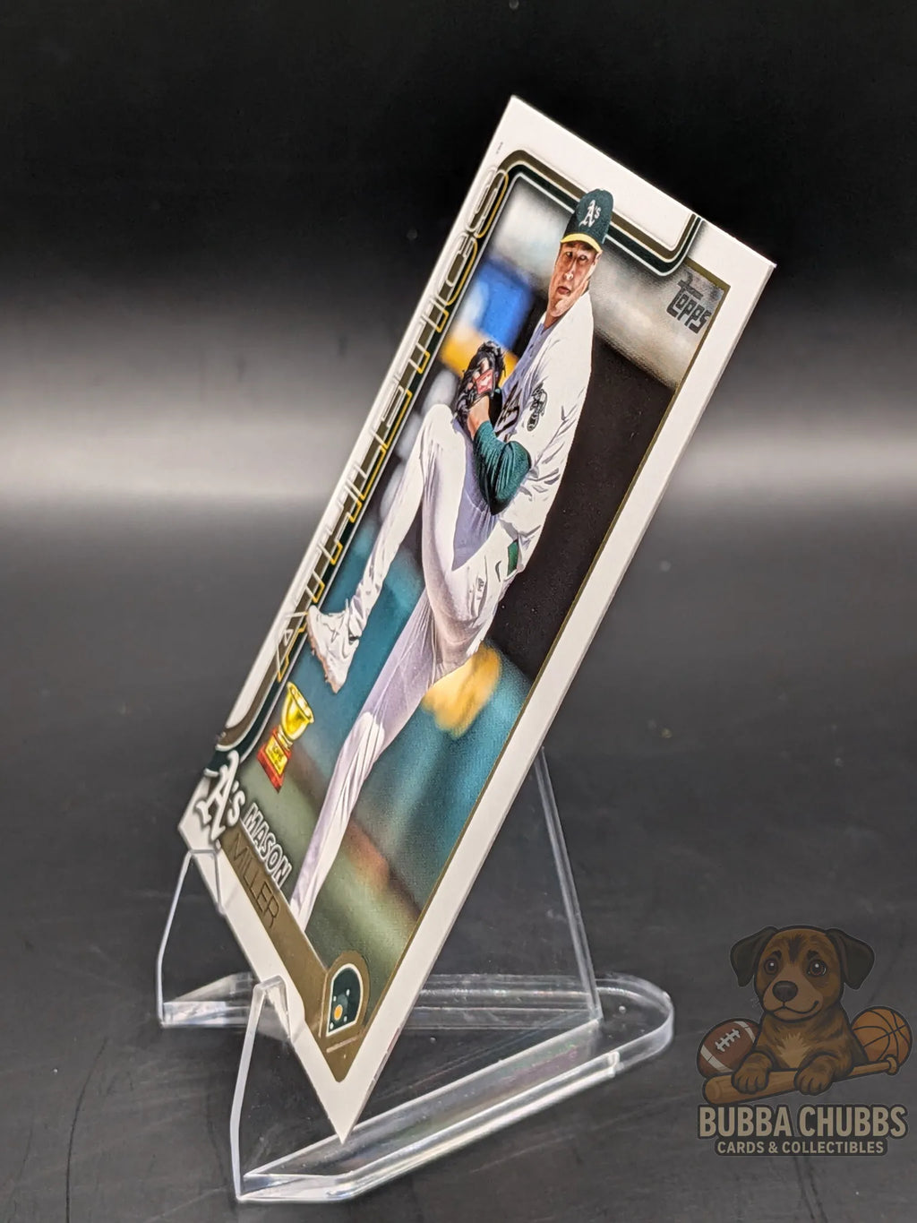 Baseball trading card featuring Mason Miller of the Athletics topps series two rookie cup 