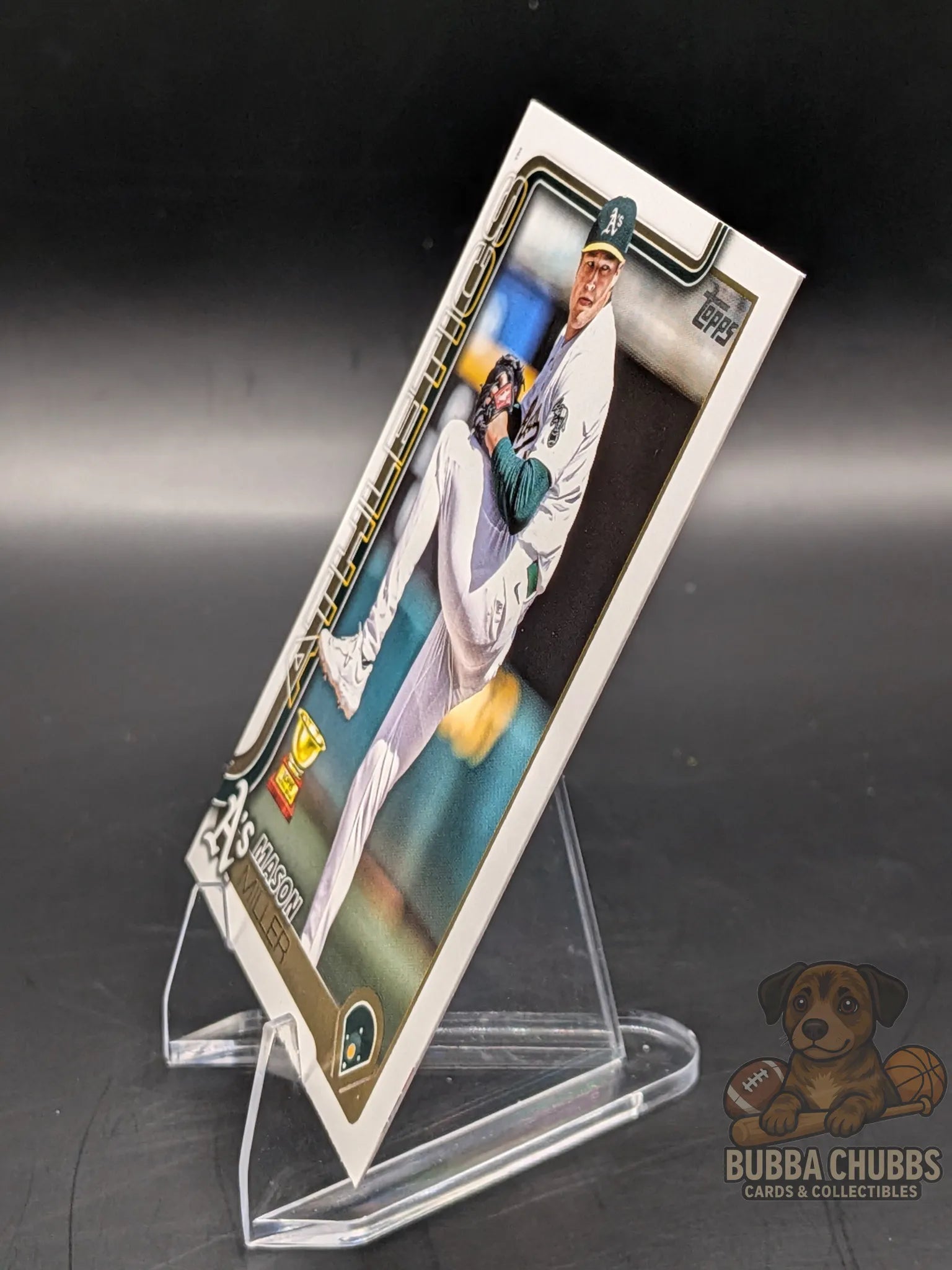 Baseball trading card featuring Mason Miller of the Athletics topps series two rookie cup 