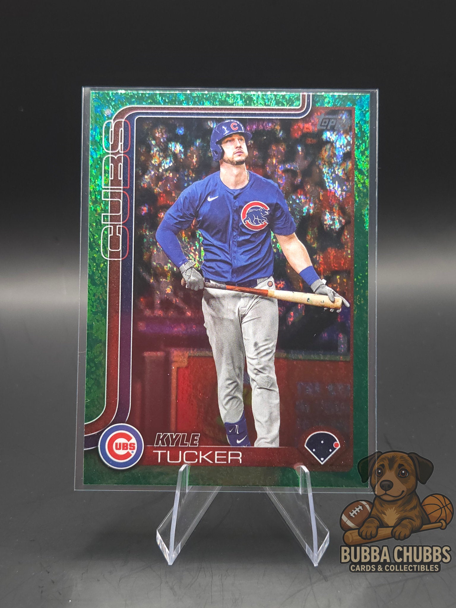 Baseball trading card of Kyle Tucker topps series two green foil parallel
