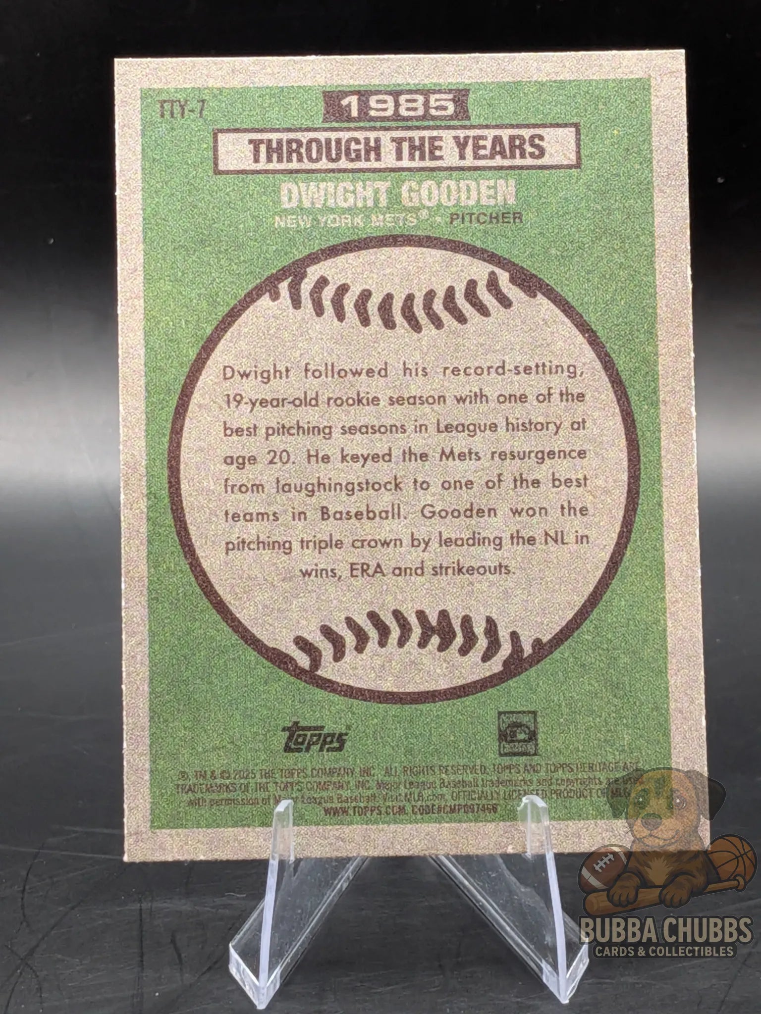 Baseball trading card of Dwight Gooden of the New York Mets Topps Heritage TTY