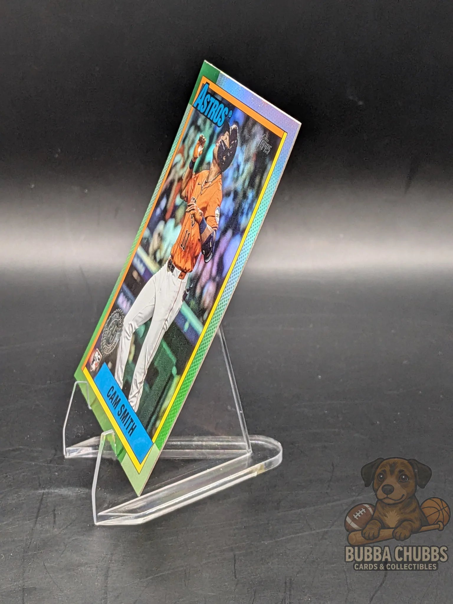 Baseball trading card of Cam Smith of the Houston Astros green parallel 35th anniversary insert topps 