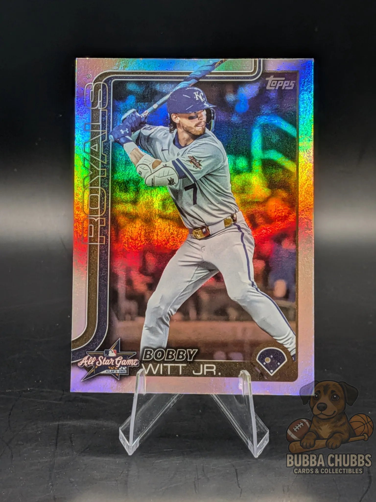 Baseball trading card of Kansas City Royals player Bobby Witt Jr. All Star Game insert Topps silver parallel update series