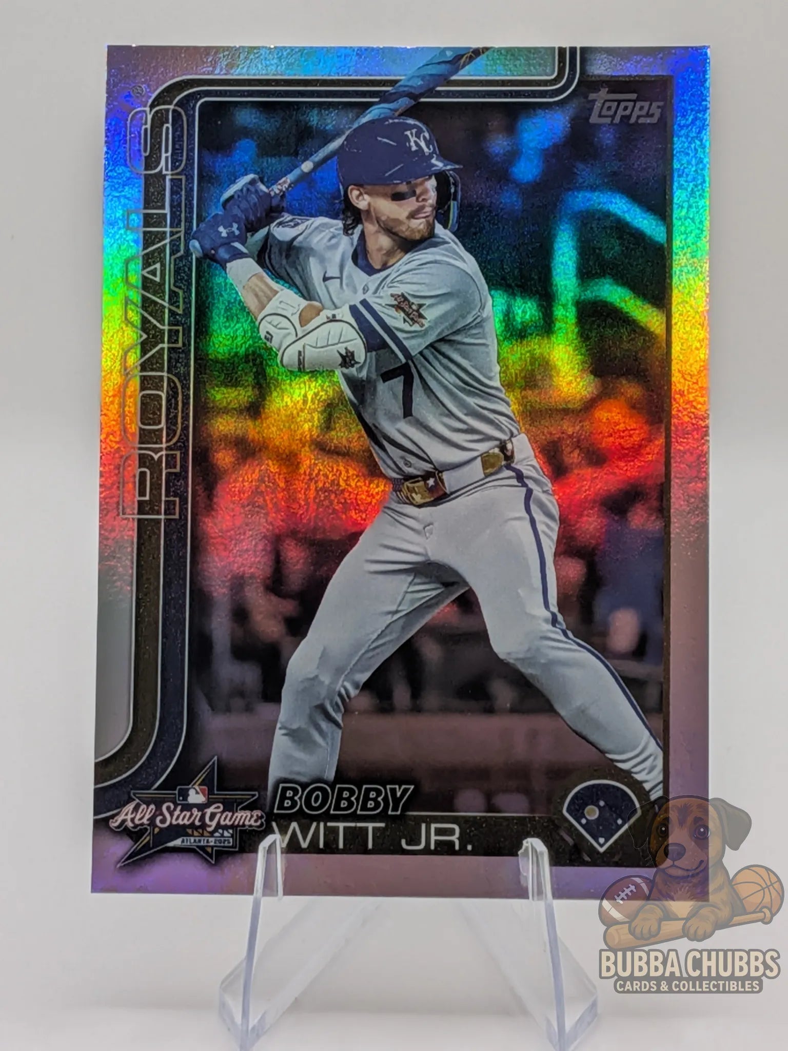 Baseball trading card of Kansas City Royals player Bobby Witt Jr. All Star Game insert Topps silver parallel update series