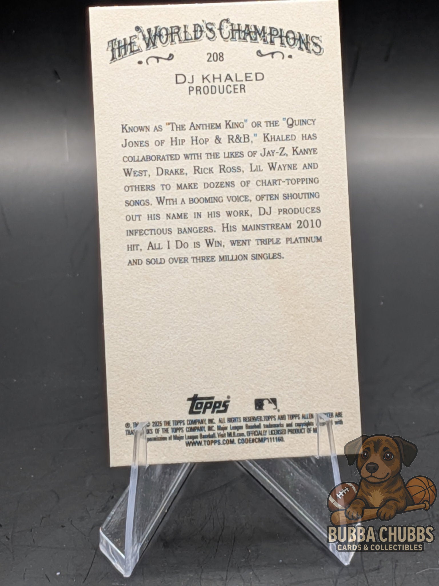 Trading card of DJ Khaled topps allen & ginter mini insert