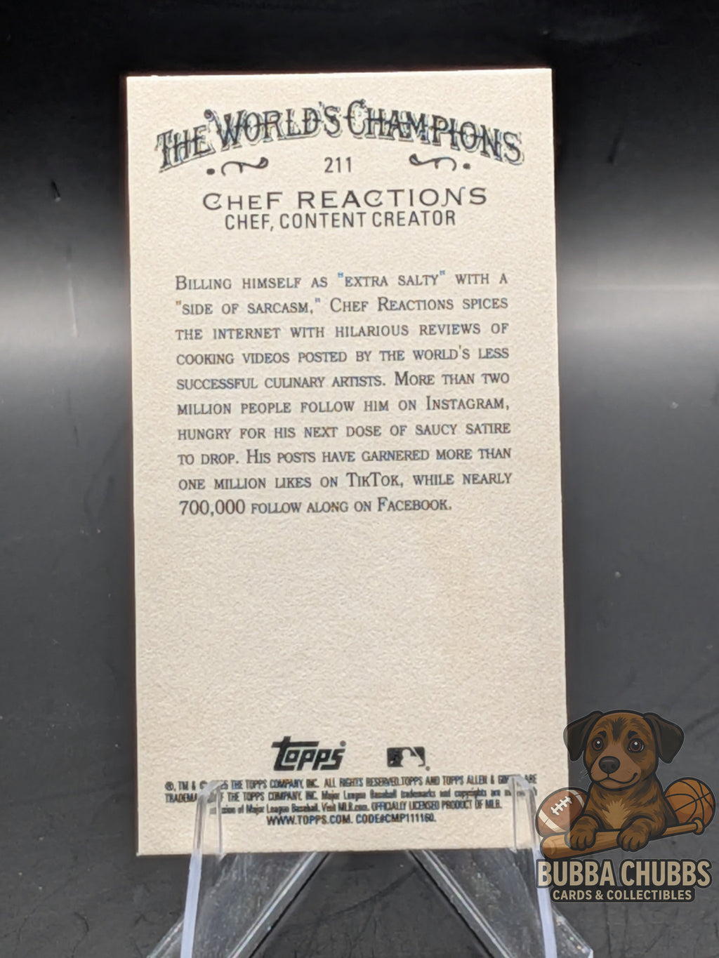 Vintage-style trading card Chef Reactions pop culture mini Topps and Allen & Ginter insert