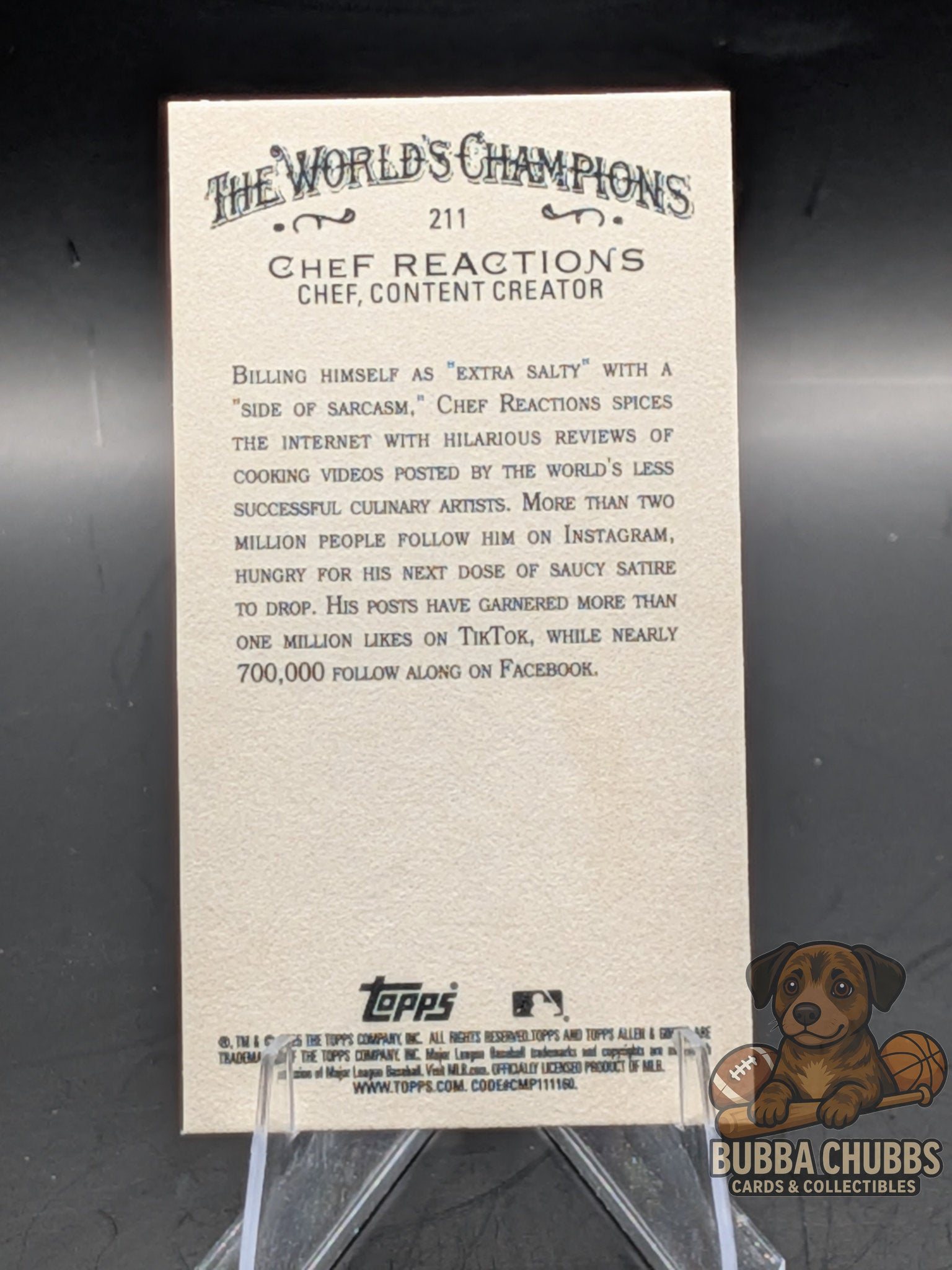 Vintage-style trading card Chef Reactions pop culture mini Topps and Allen & Ginter insert