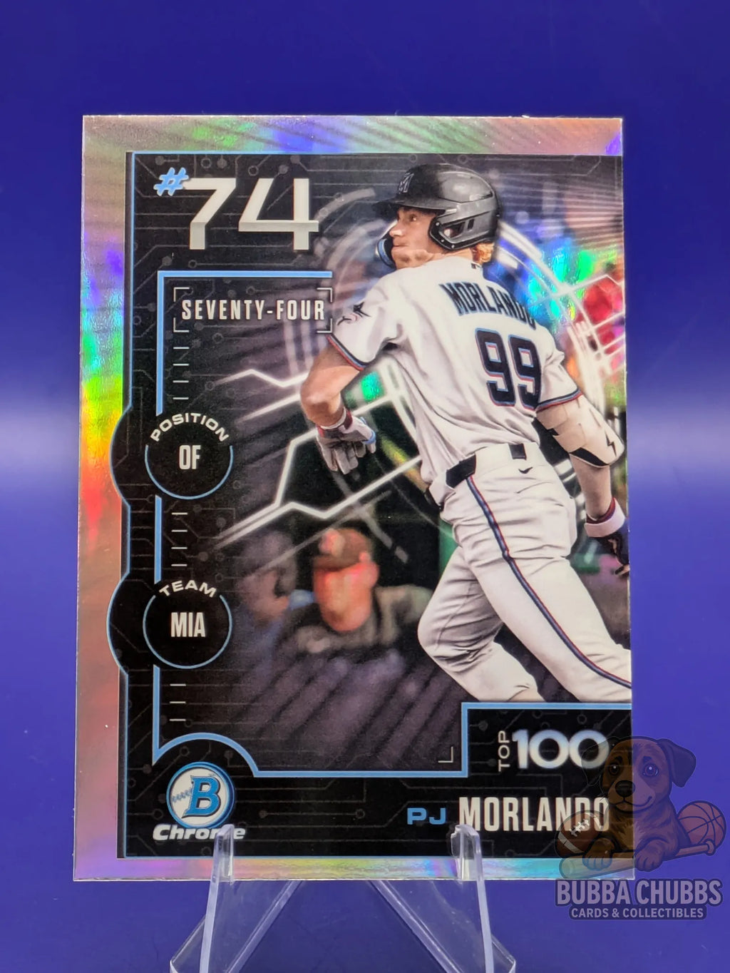 Baseball trading card featuring PJ Morlando bowman chrome Top 100 Prospects