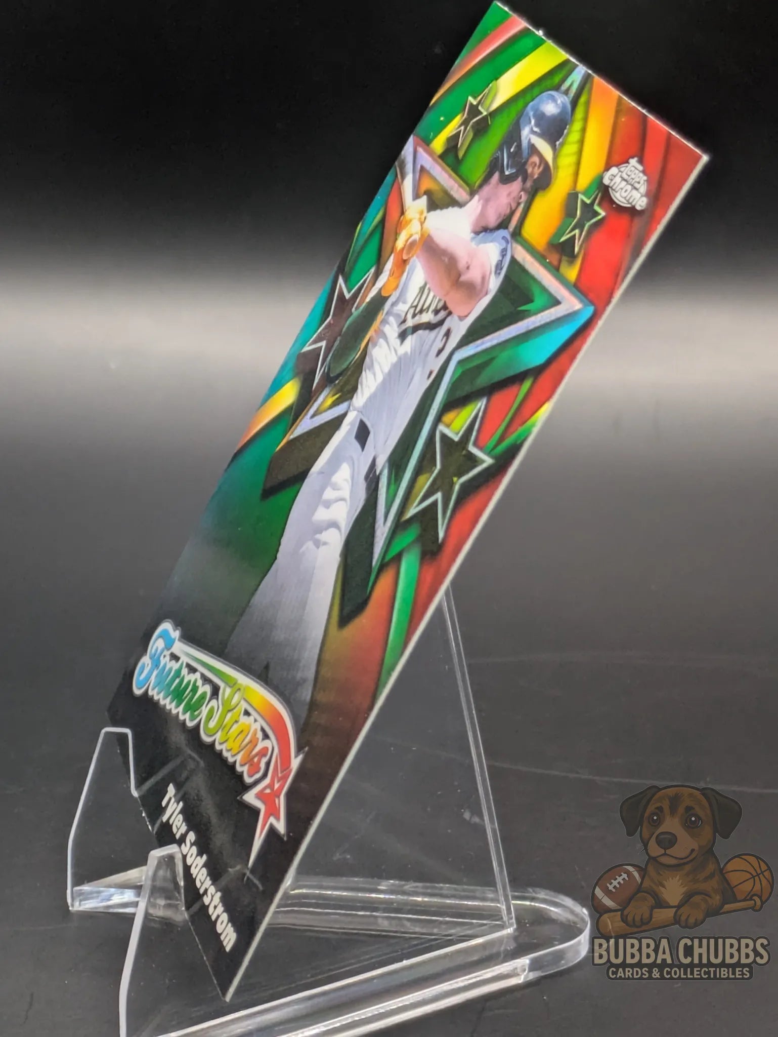 Baseball trading card of Tyler Soderstrom of the Athletics Topps Chrome Future Stars