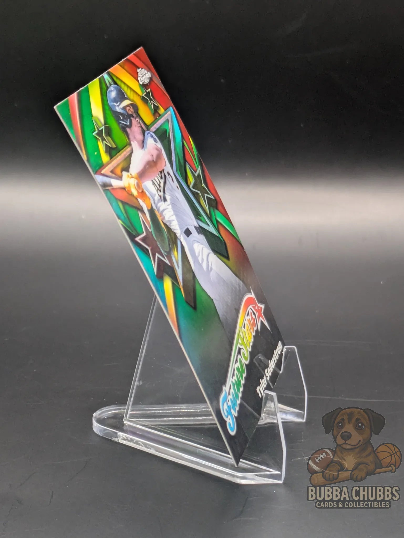 Baseball trading card of Tyler Soderstrom of the Athletics Topps Chrome Future Stars