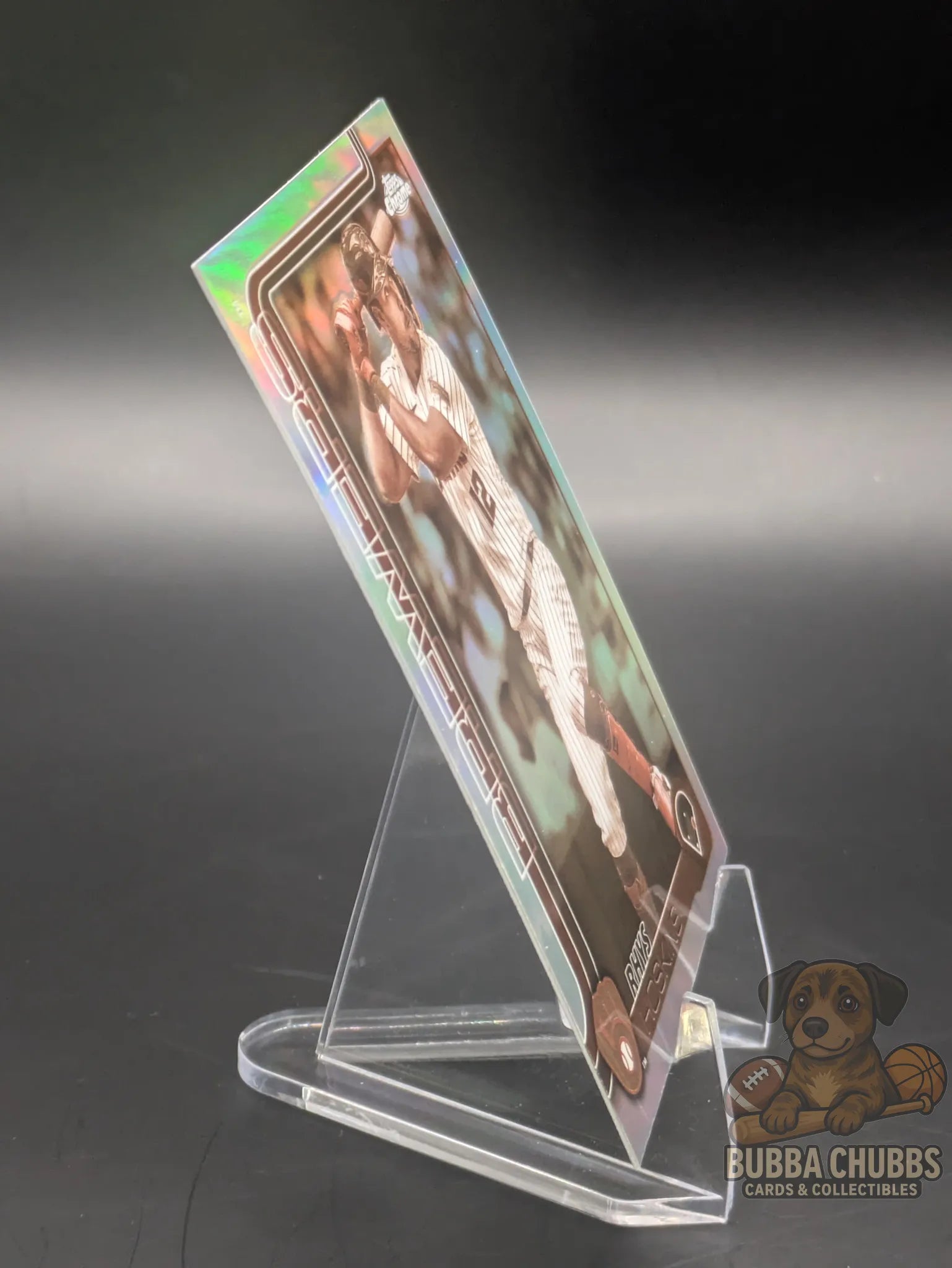 Baseball trading card featuring Rhys Hoskins of the Milwaukee Brewers Topps Chrome