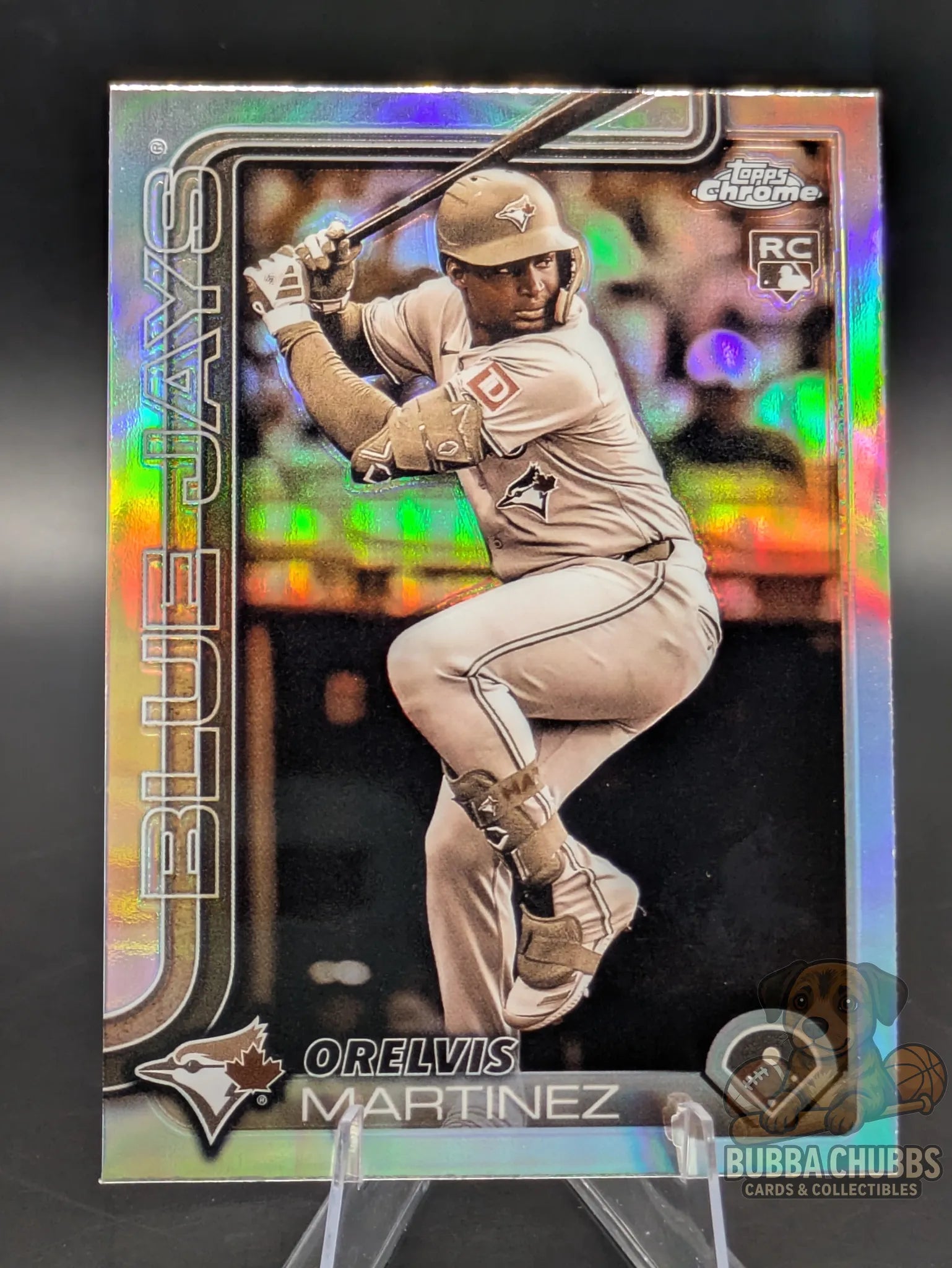 Baseball card featuring Orelvis Marinez rookie on the Toronto Blue Jays Topps Chrome