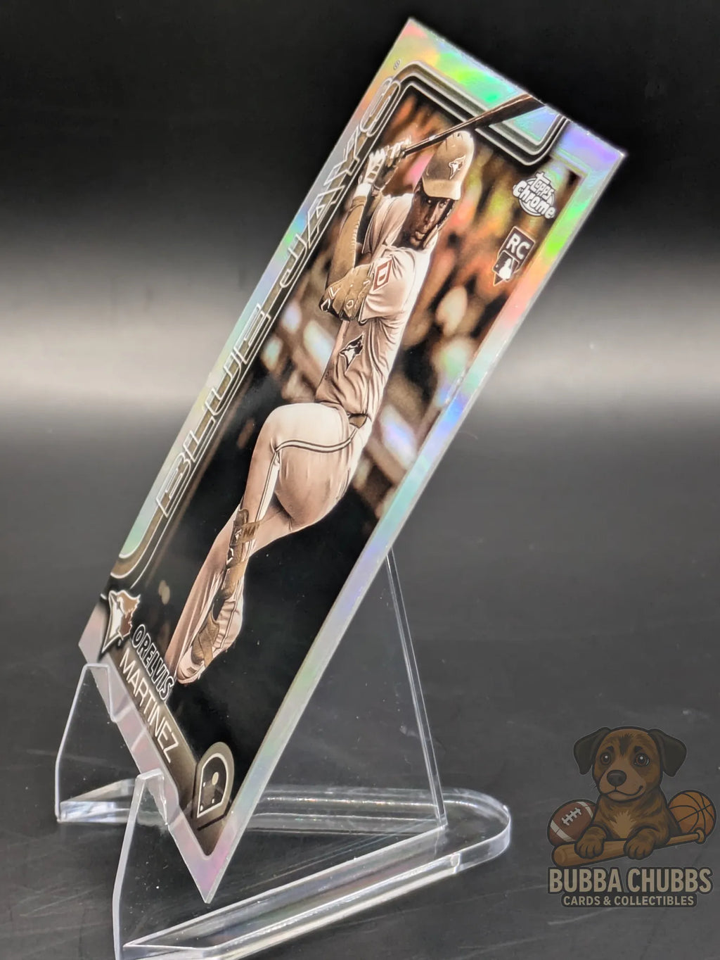 Baseball card featuring Orelvis Marinez rookie on the Toronto Blue Jays Topps Chrome