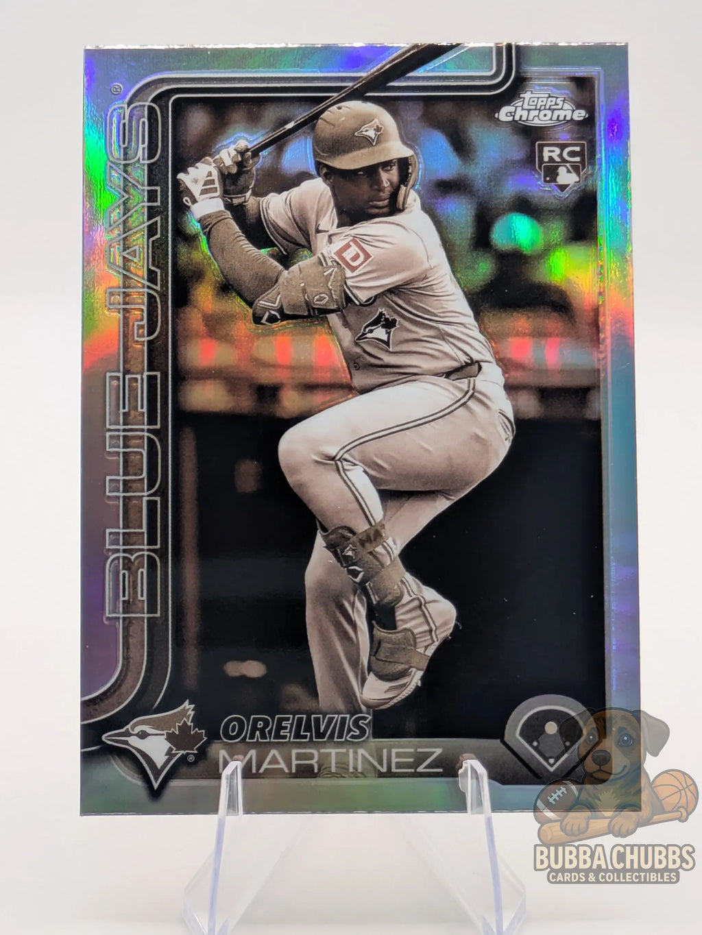 Baseball card featuring Orelvis Marinez rookie on the Toronto Blue Jays Topps Chrome