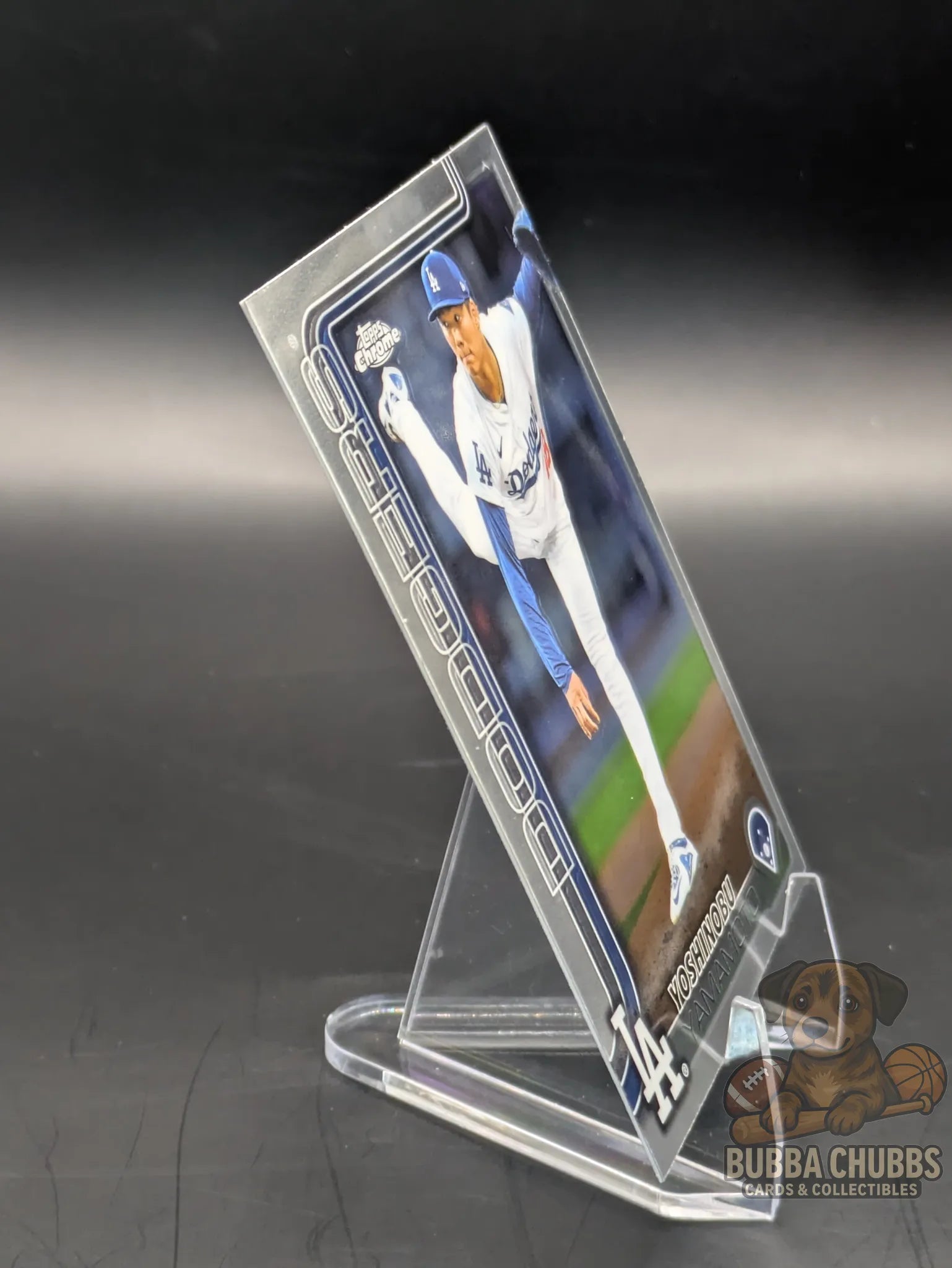 Baseball trading card Yoshinobu Yamamoto with the Los Angeles Dodgers