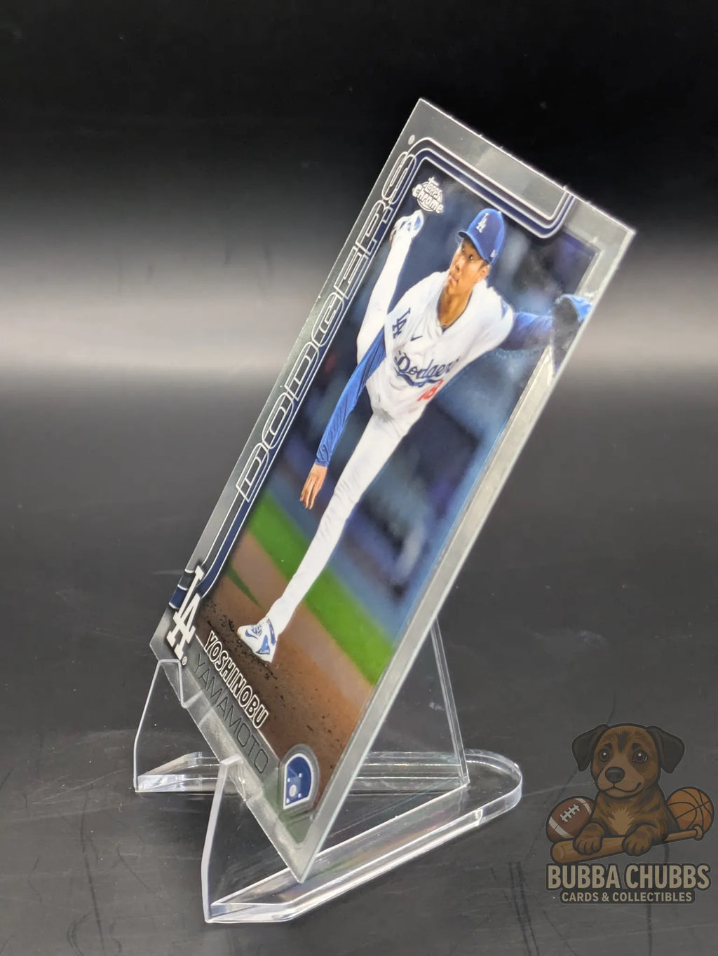 Baseball trading card Yoshinobu Yamamoto with the Los Angeles Dodgers