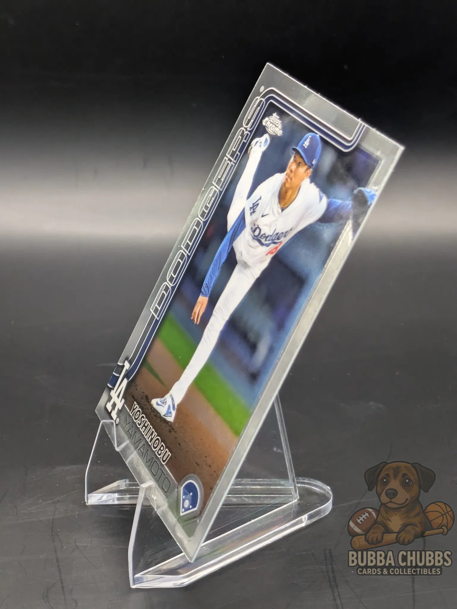 Baseball trading card Yoshinobu Yamamoto with the Los Angeles Dodgers