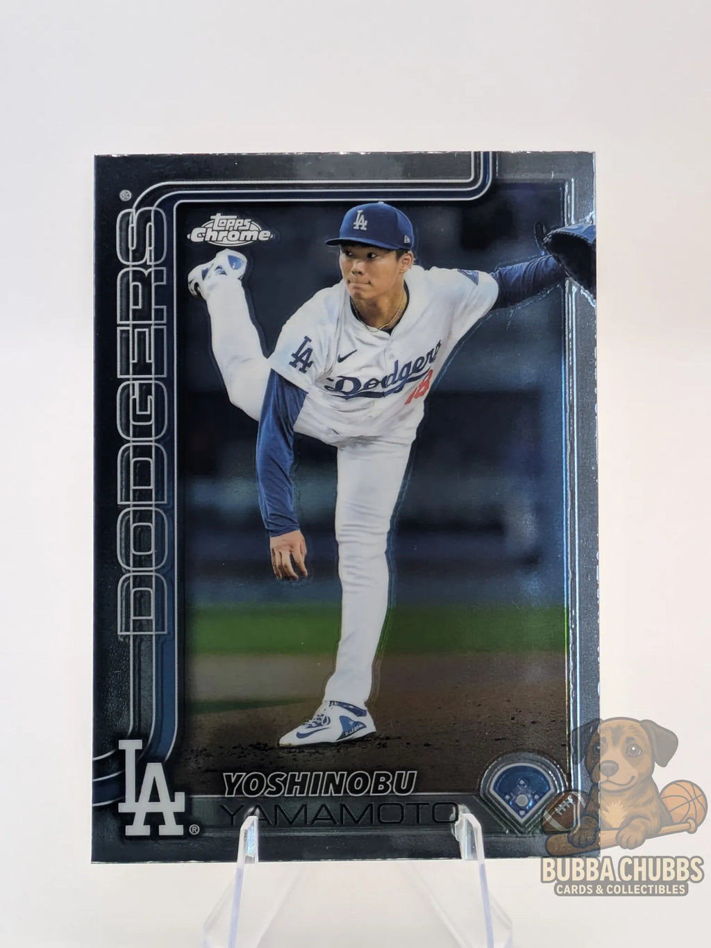 Baseball trading card Yoshinobu Yamamoto with the Los Angeles Dodgers