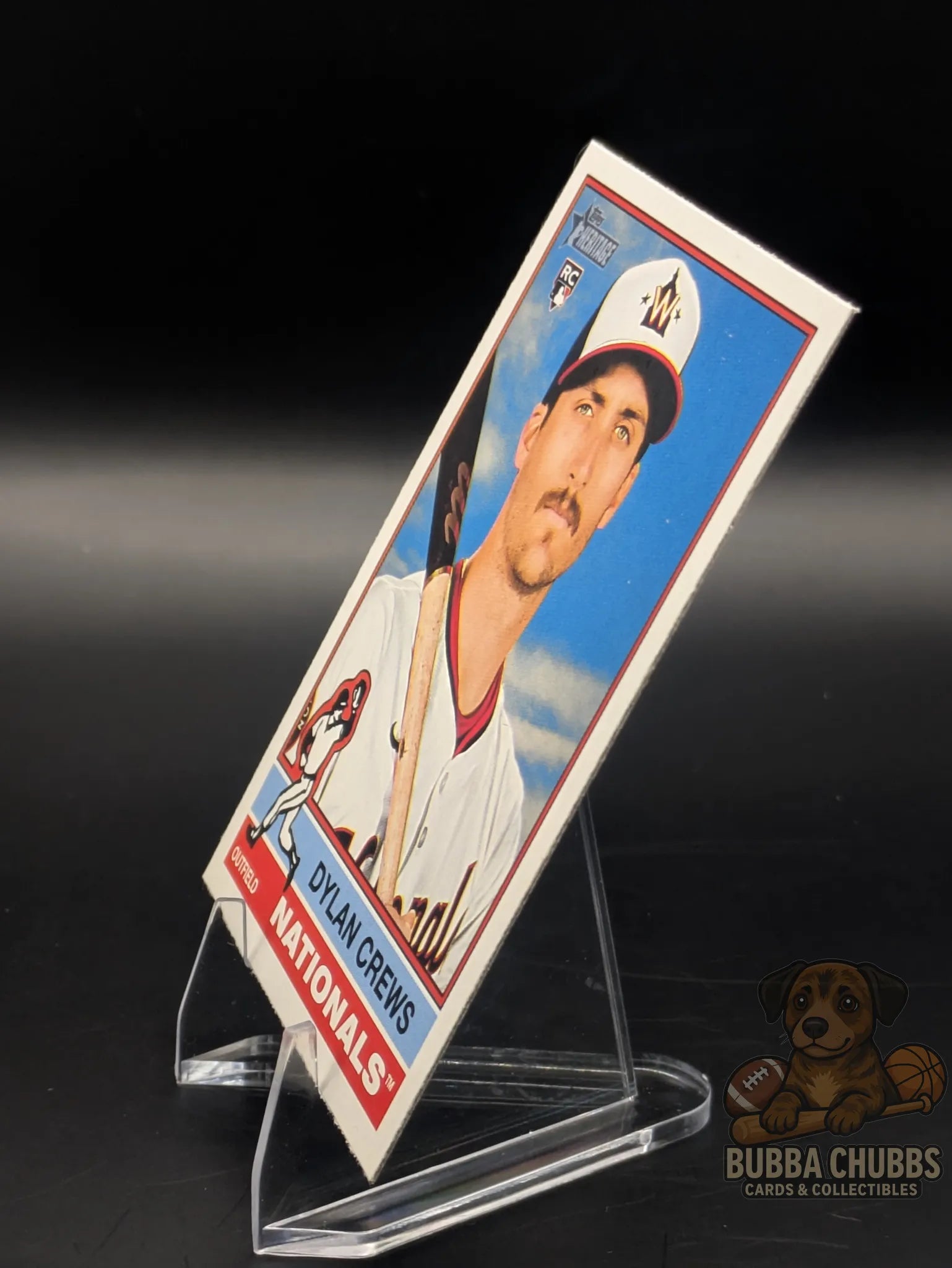 Baseball trading card of Dylan Crews of the Washington Nationals topps rookie heritage 