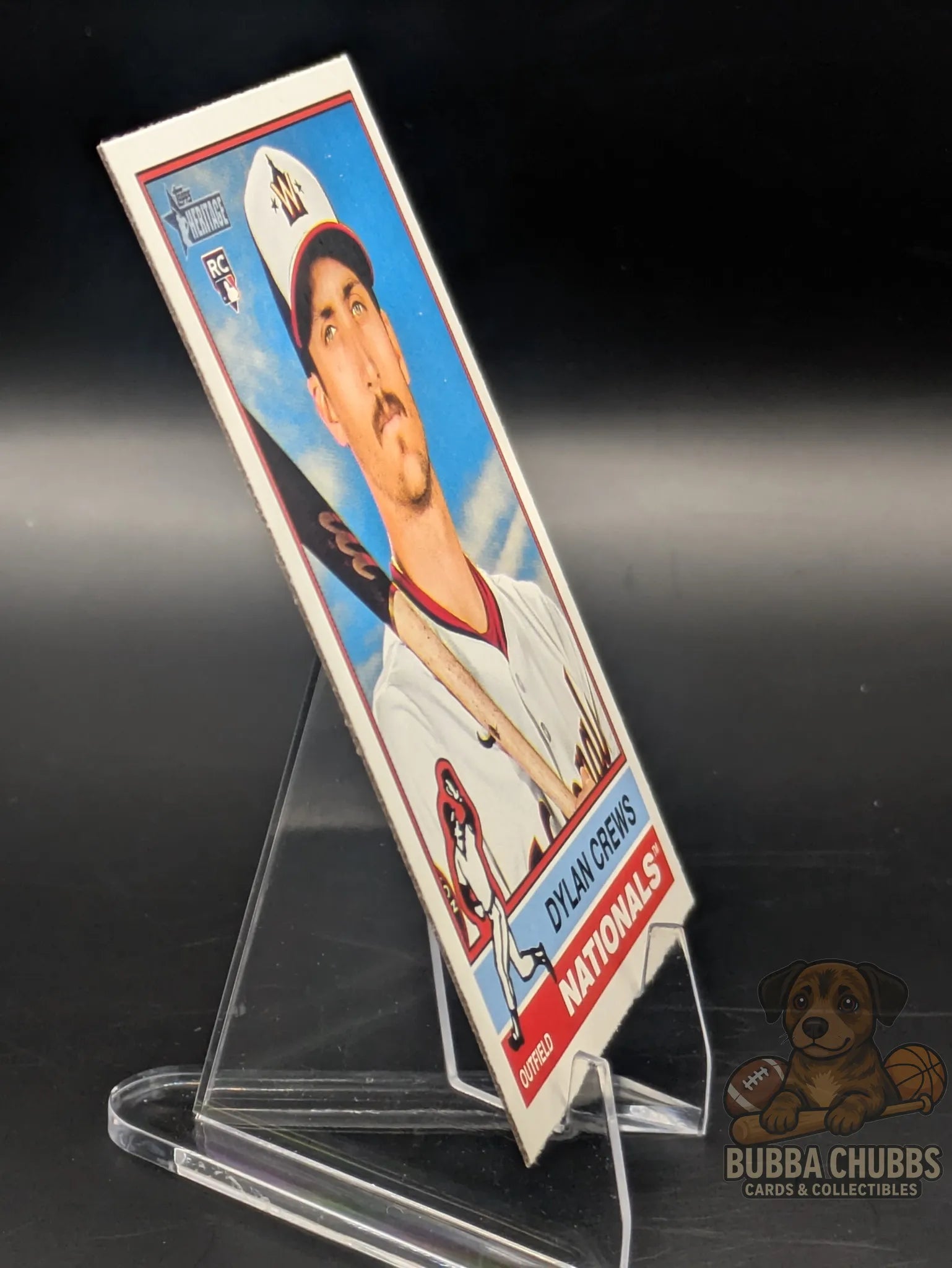 Baseball trading card of Dylan Crews of the Washington Nationals topps rookie heritage 