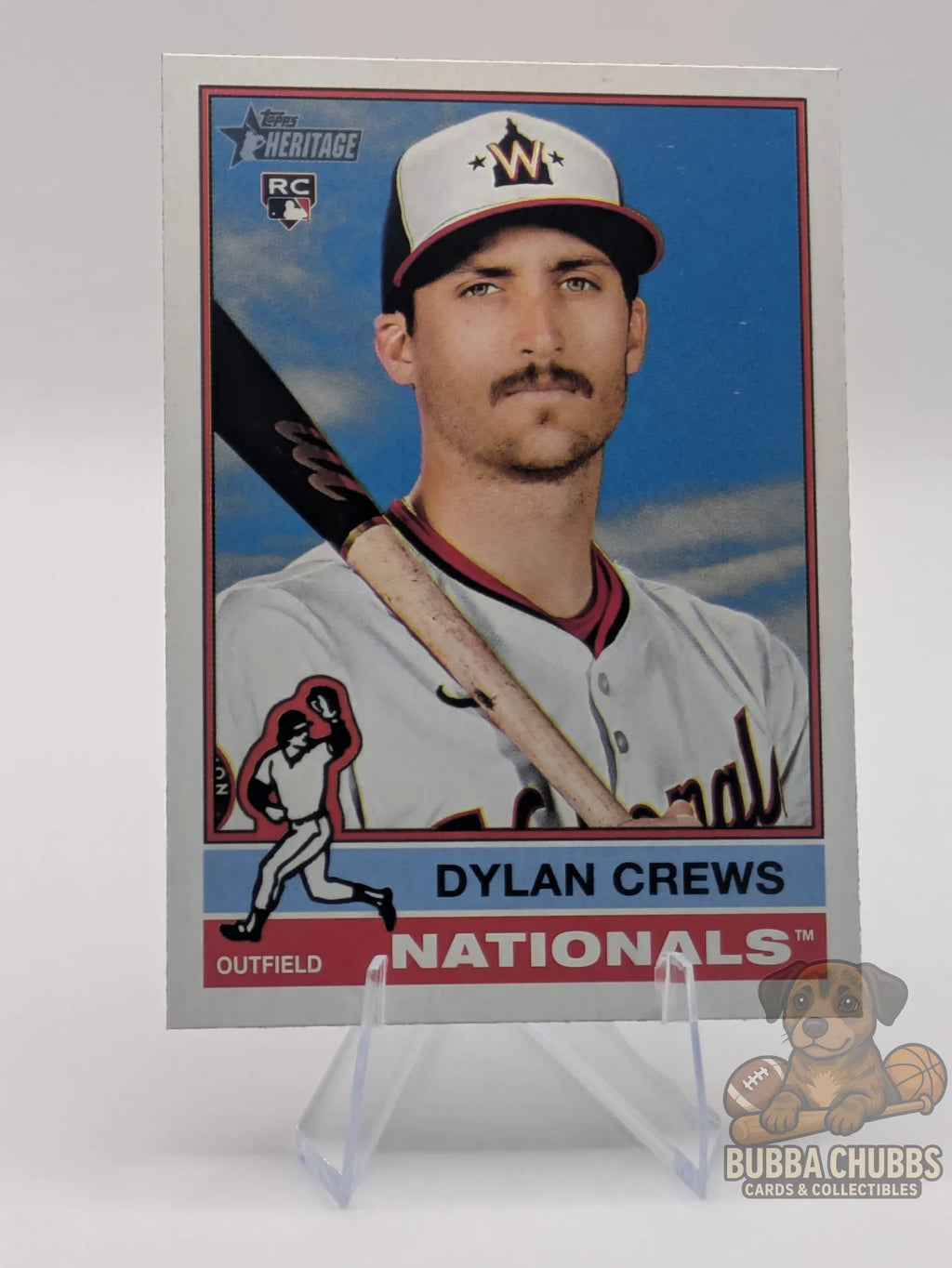 Baseball trading card of Dylan Crews of the Washington Nationals topps rookie heritage 
