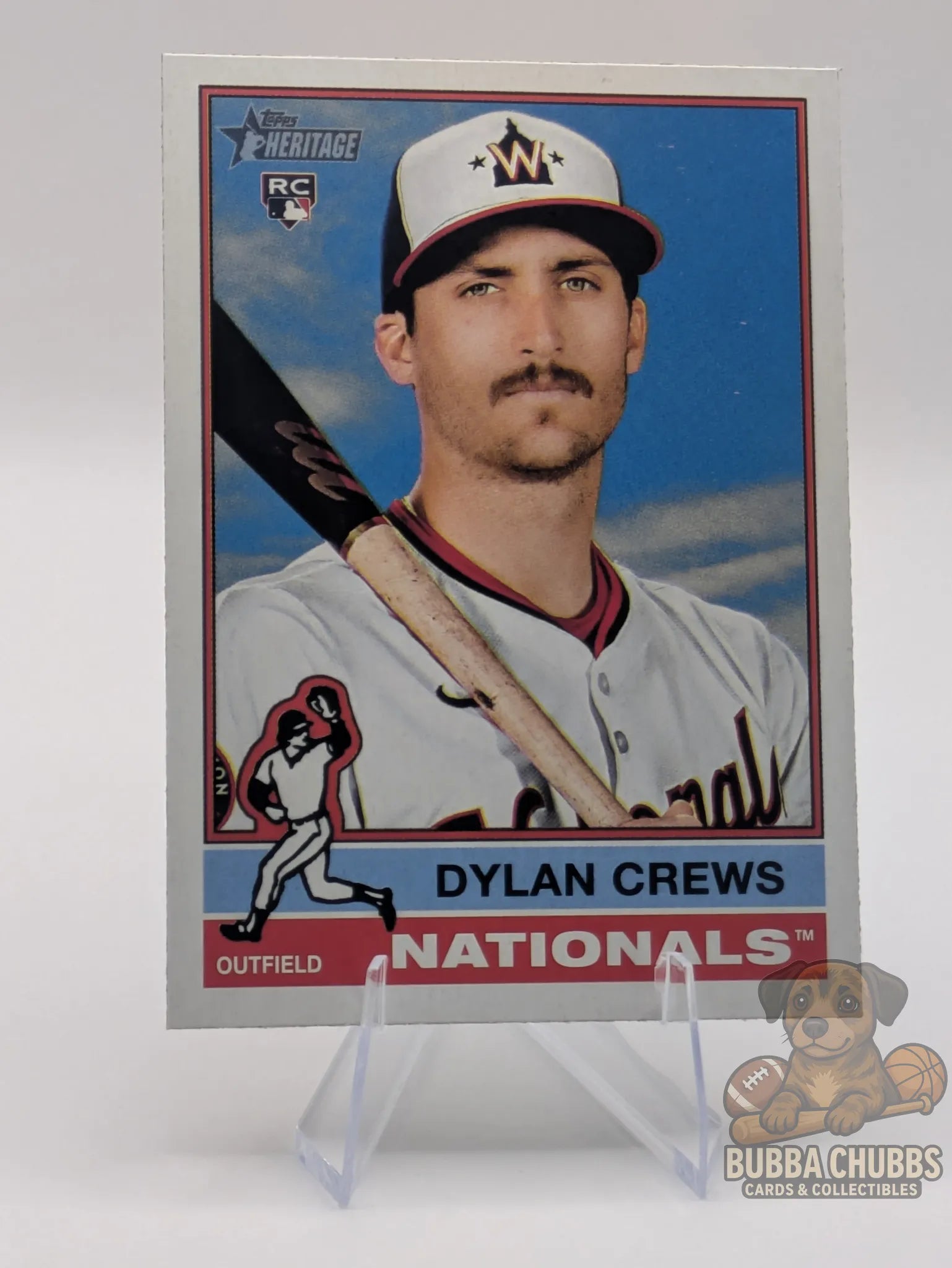 Baseball trading card of Dylan Crews of the Washington Nationals topps rookie heritage 