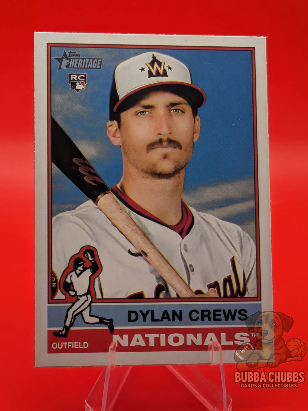 Baseball trading card of Dylan Crews of the Washington Nationals topps rookie heritage 