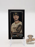 Baseball trading card of a paul skenes topps allen and ginter x black mini insert