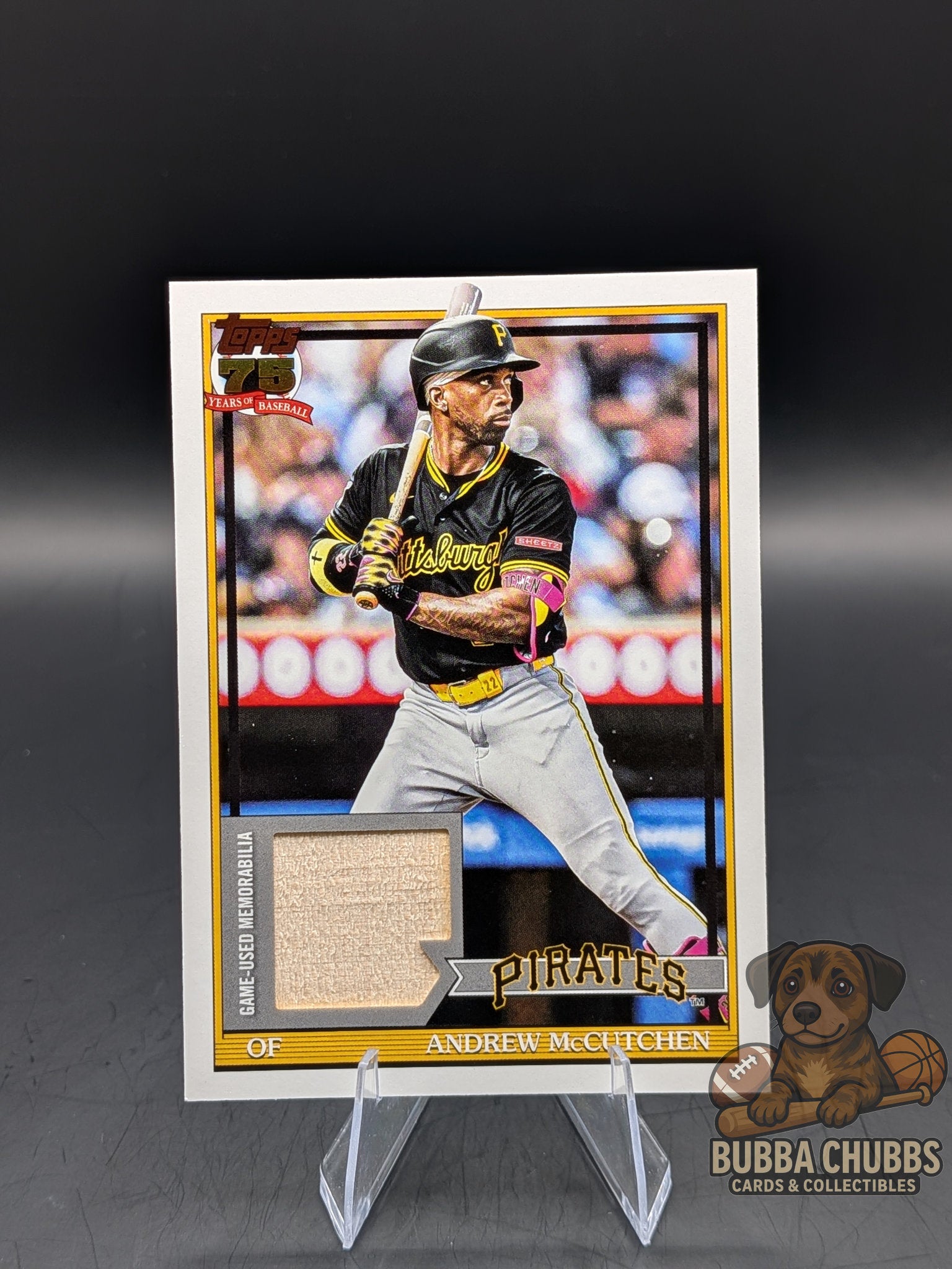 Baseball trading card of Andrew McCutchen Topps Series One 75th Anniversary Relic