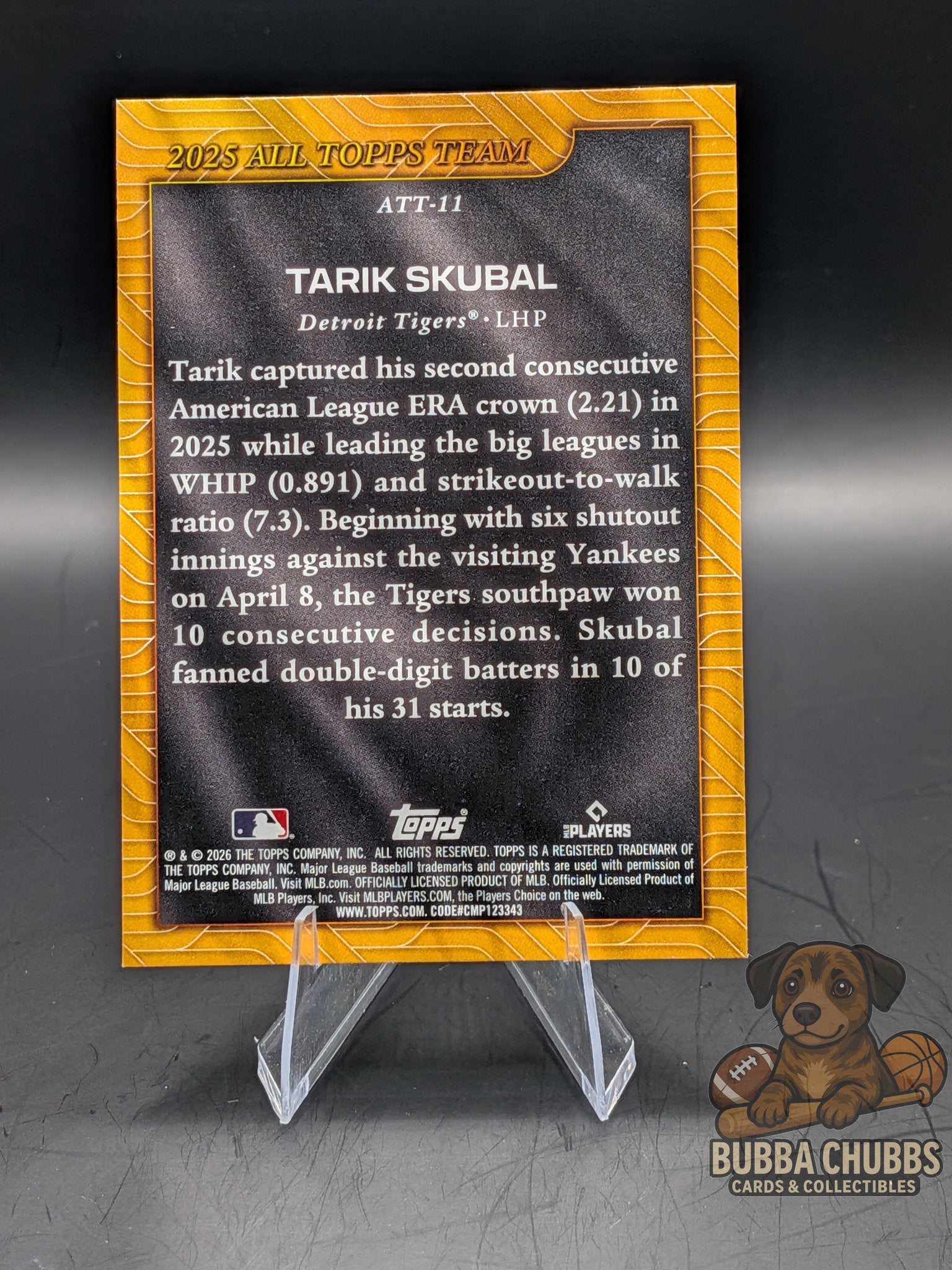 Baseball trading card of Tarik Skubal Topps series one all-topps team insert 