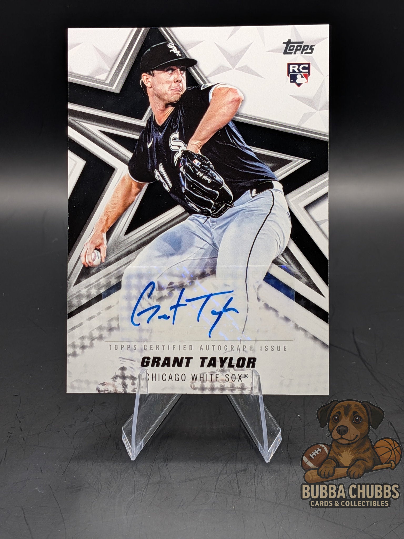 Baseball trading card of Grant Taylor topps series 1 rookie autograph