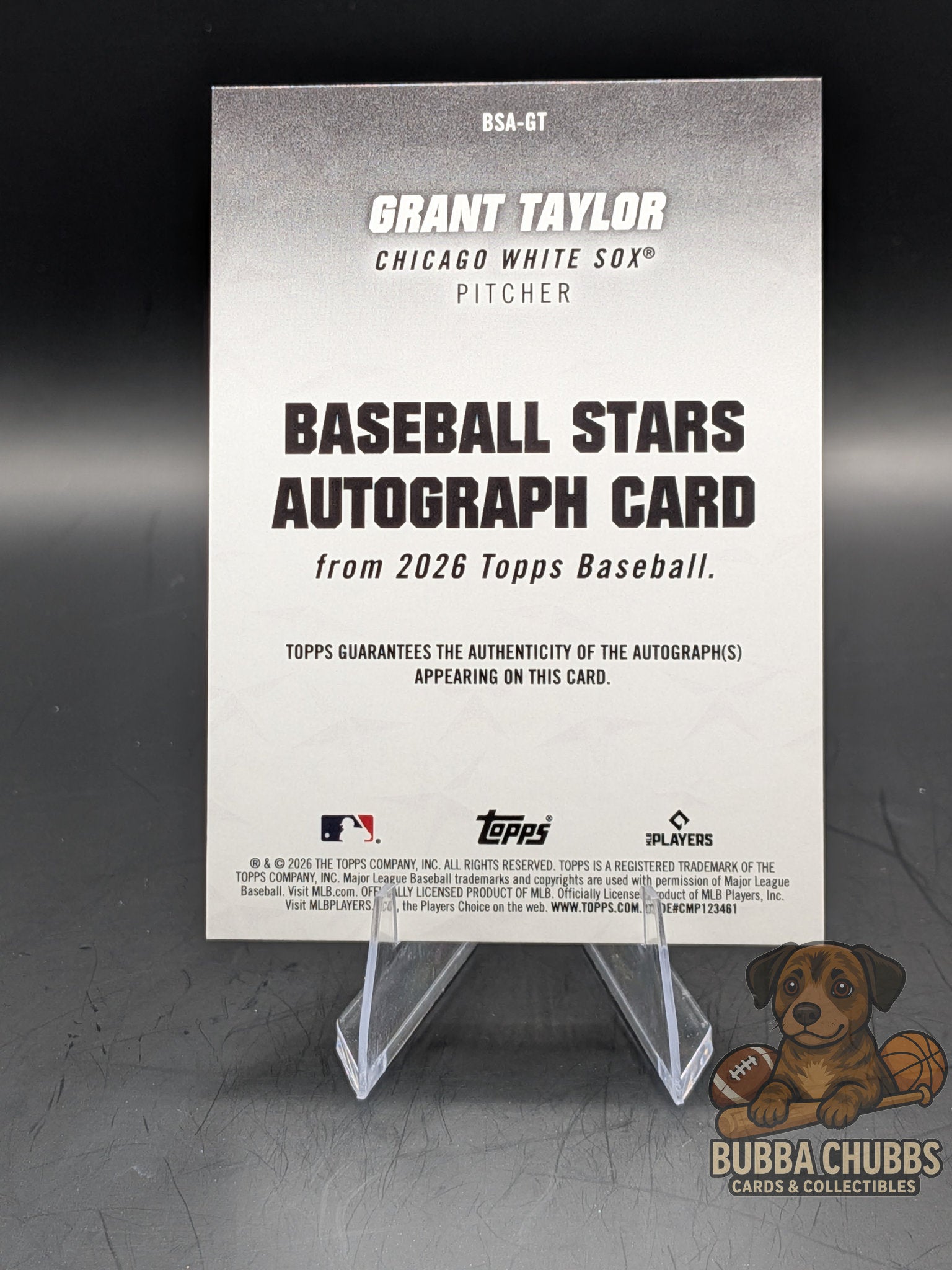 Baseball trading card of Grant Taylor topps series 1 rookie autograph
