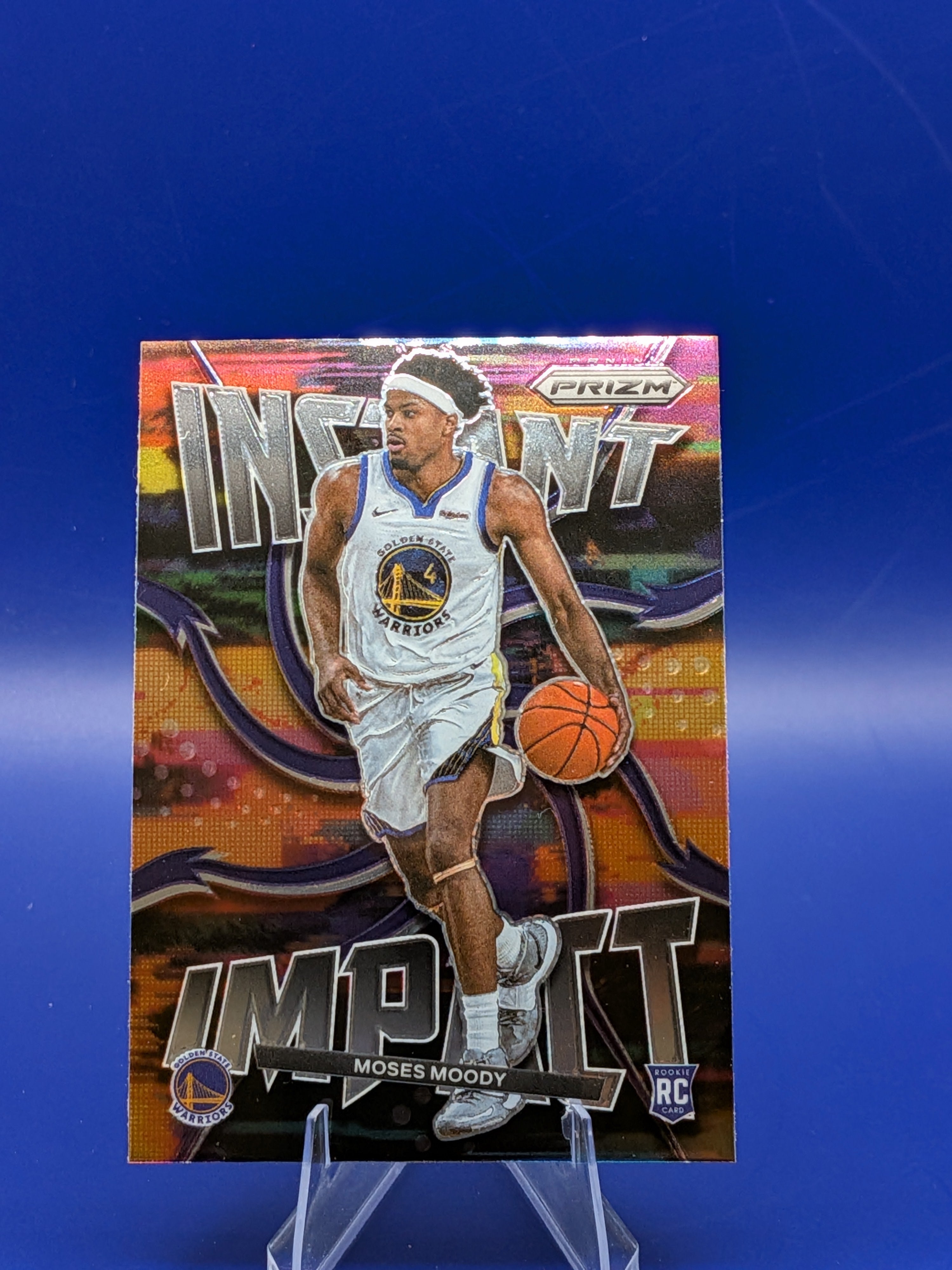 Basketball trading card featuring  moses moody rookie cards instant impact panini prizm