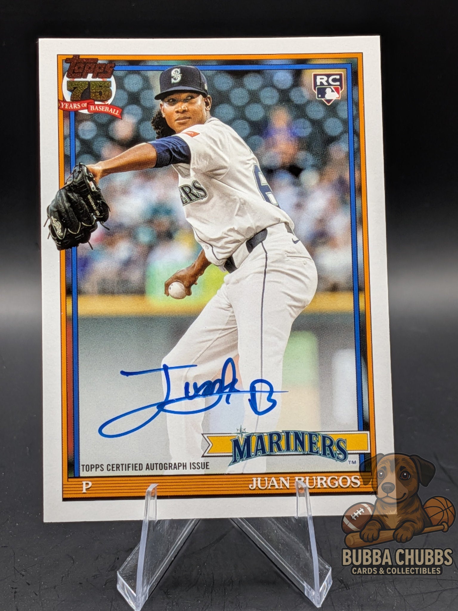 Baseball trading card of Juan Burgos Rookie 75th Anniversary topps