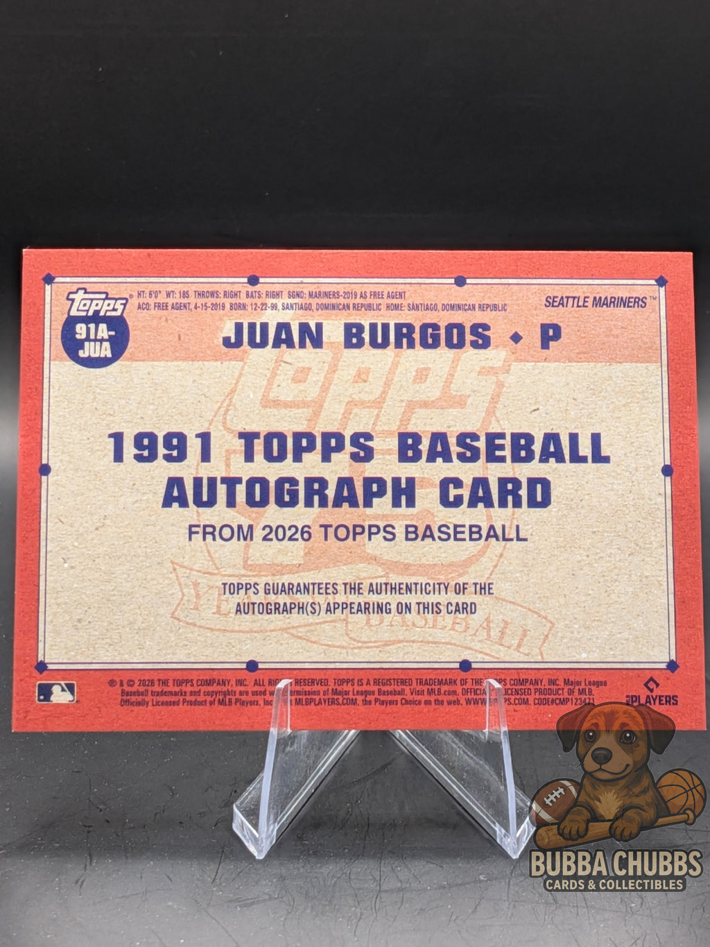 Baseball trading card of Juan Burgos Rookie 75th Anniversary topps
