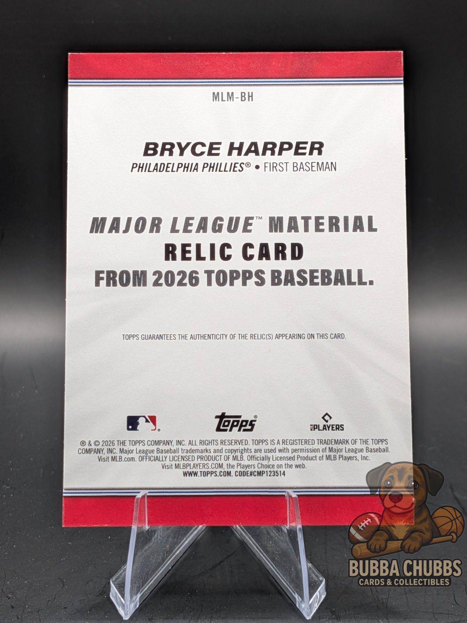 2026 Topps Series 1 Bryce Harper Relic #MLM-BH